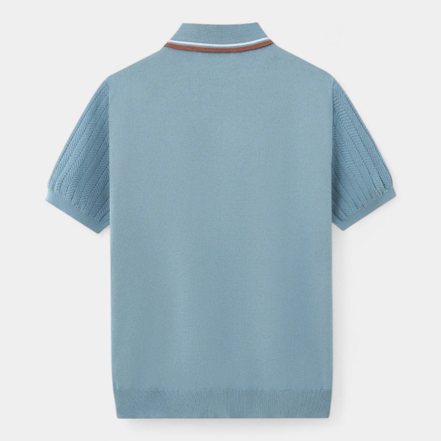 Norrskenberg | Klassisk Kortärmad Pikétröja för Män - Ribbad T-shirt