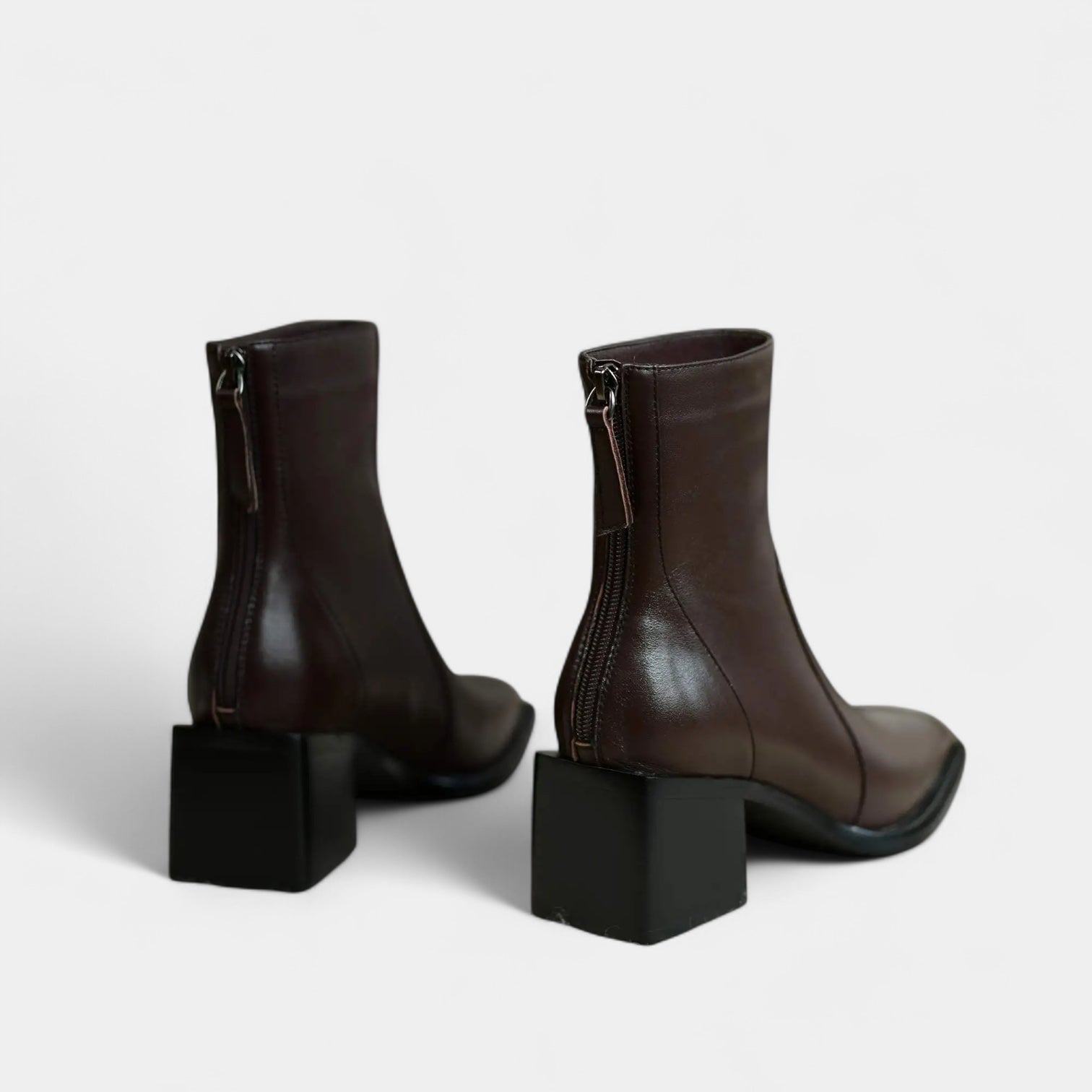 Norrskenberg | Dam Ankelboots i Läder - Bakdragkedja & Blockklack