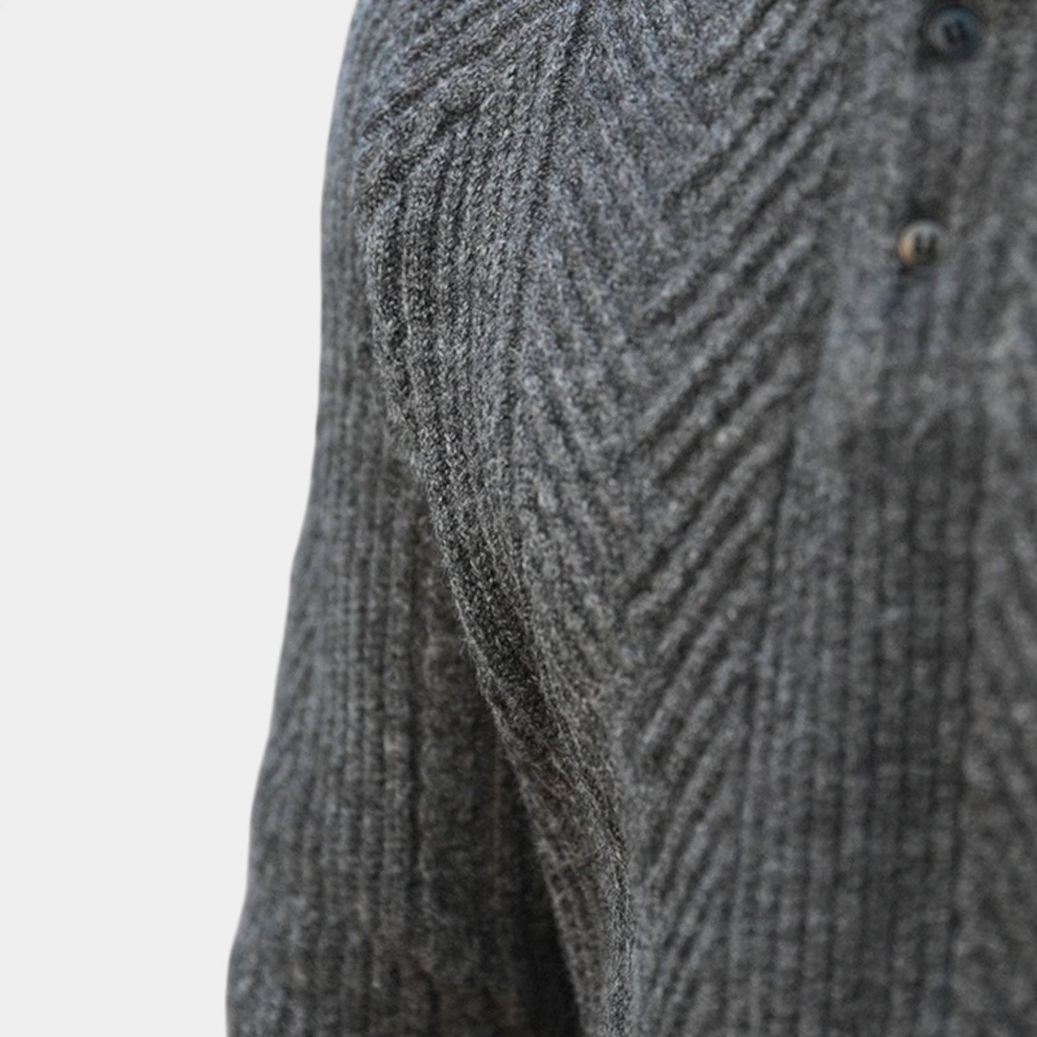 Norrskenberg | Herr Stickad Långärmad Piké - Old Money Halv-zip Tröja