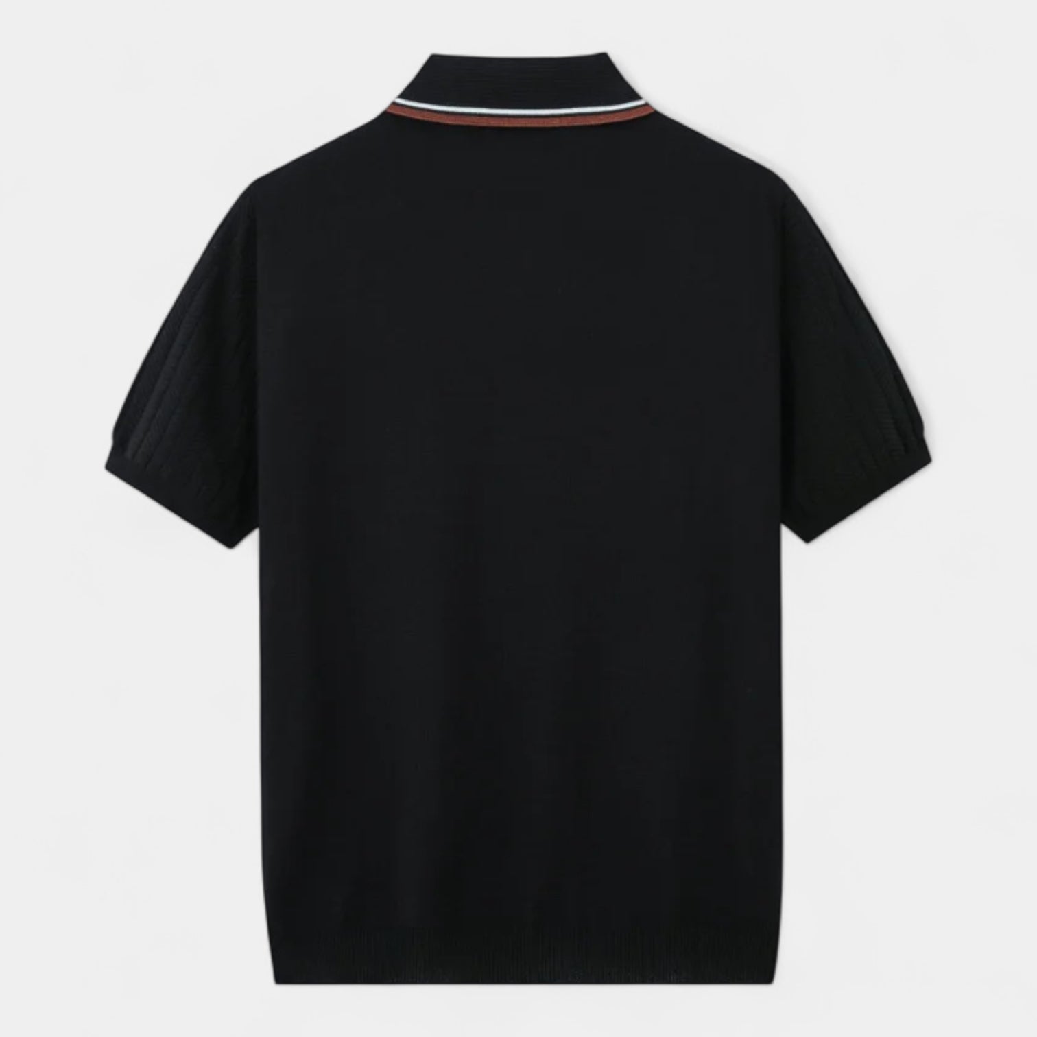 Norrskenberg | Klassisk Kortärmad Pikétröja för Män - Ribbad T-shirt