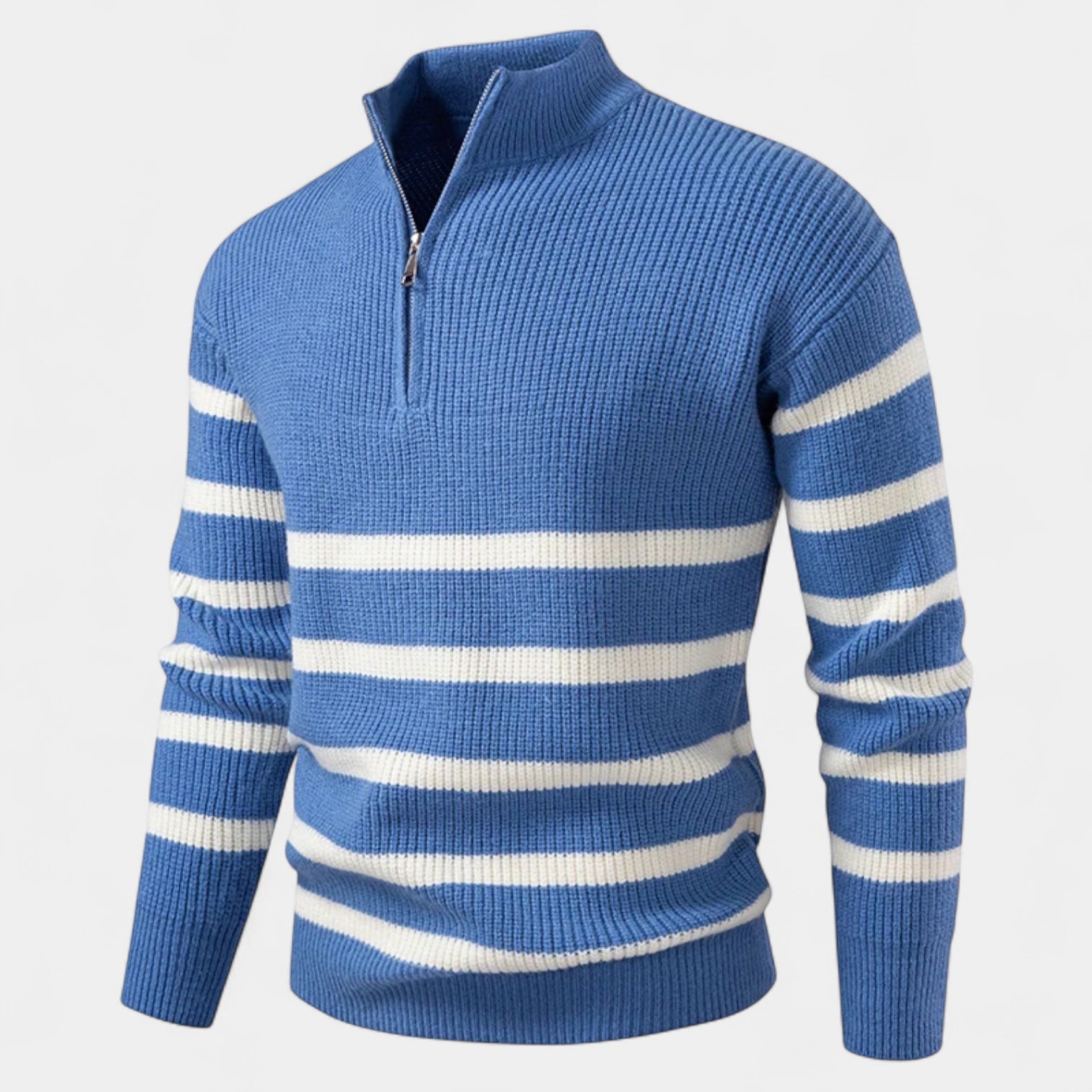 Norrskenberg | Herr Randig Quarter-Zip Tröja