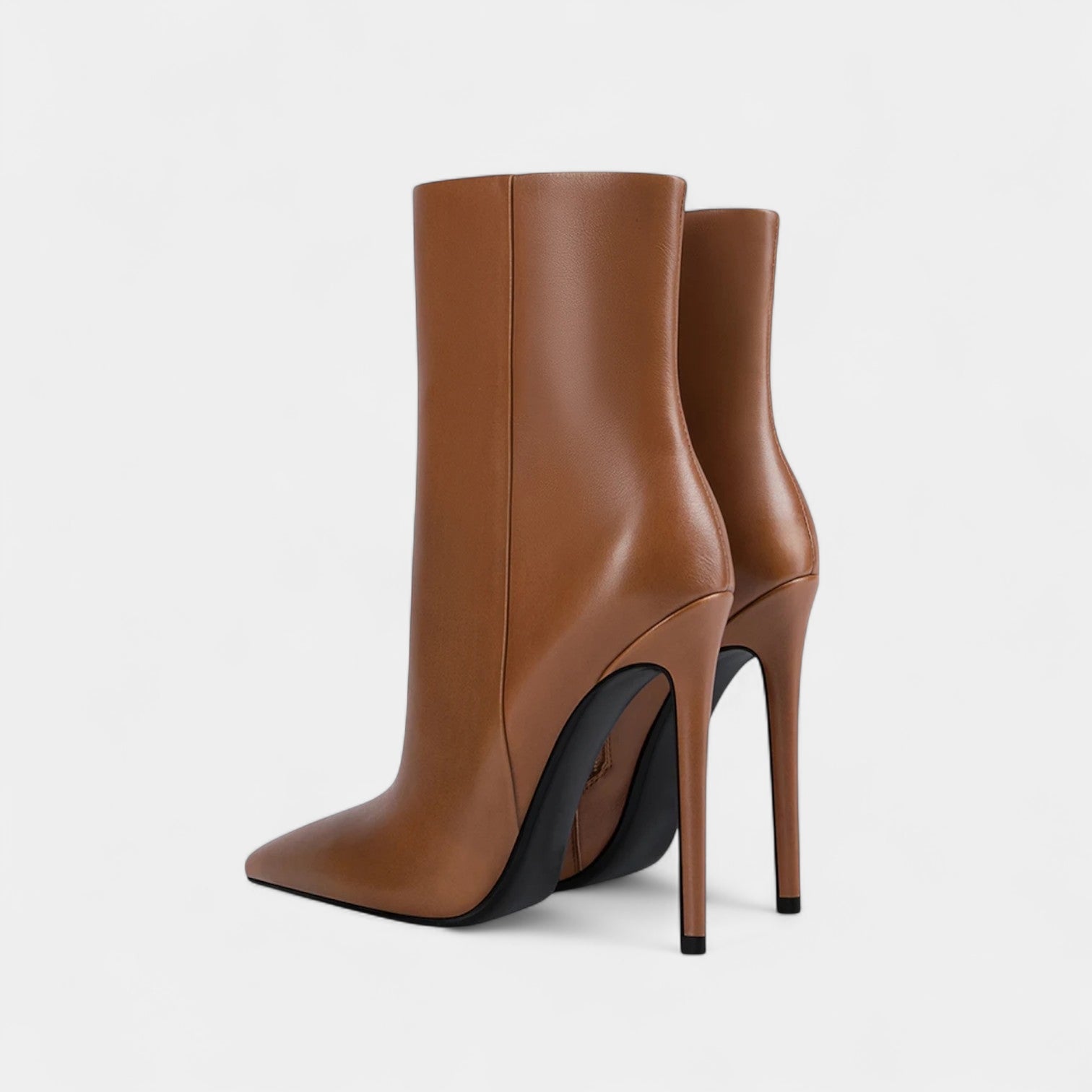 Norrskenberg | Ankelboots i Konstläder - Spetsig Tå & Hög Stilettklack