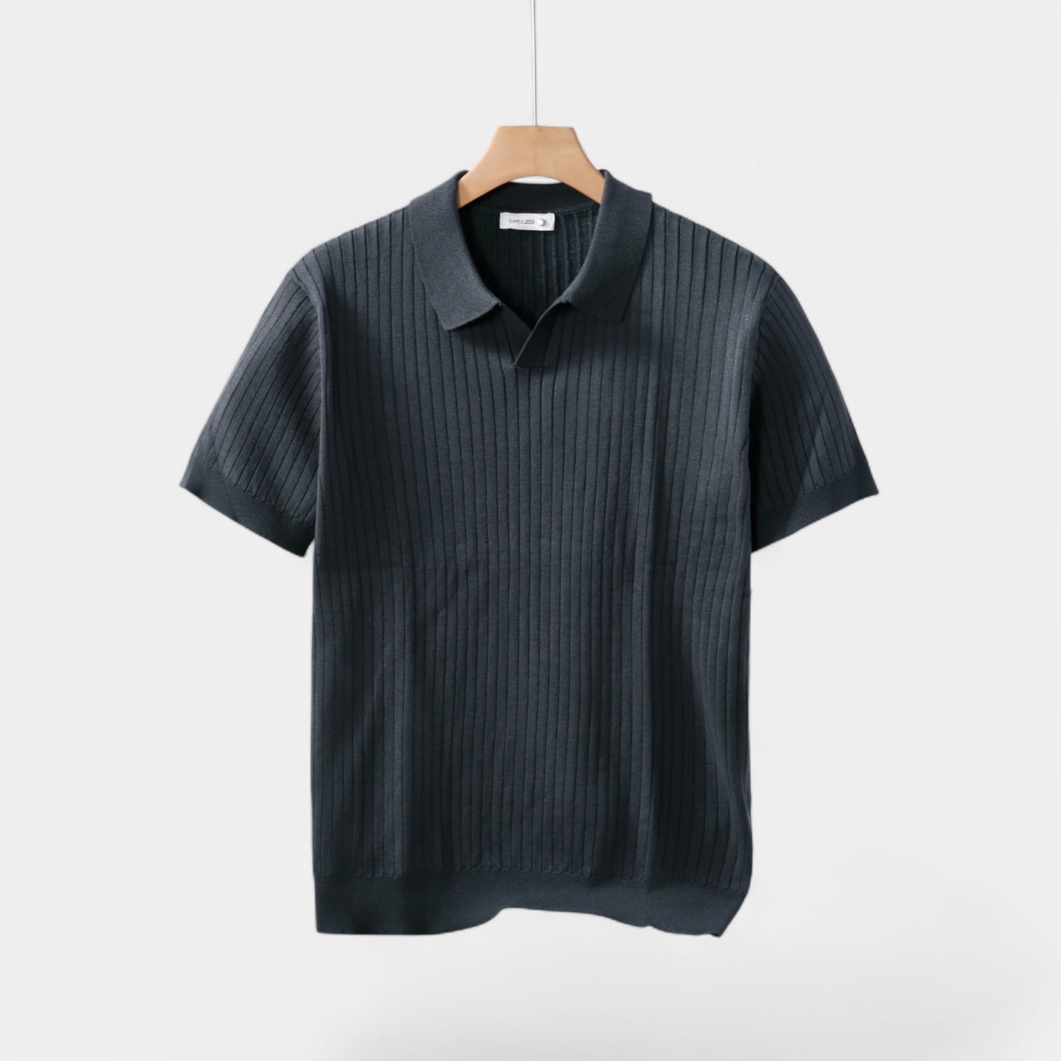 Norrskenberg | Herr Ribbstickad Piké Polo - Business T-shirt