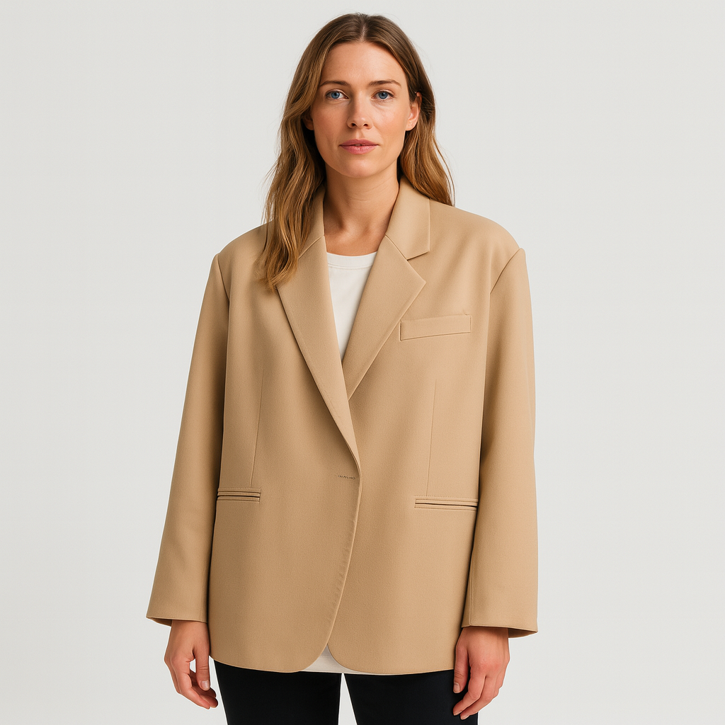 Norrskenberg | Dam Blazer med Axelvaddar – Enkelknäppt, Oversized