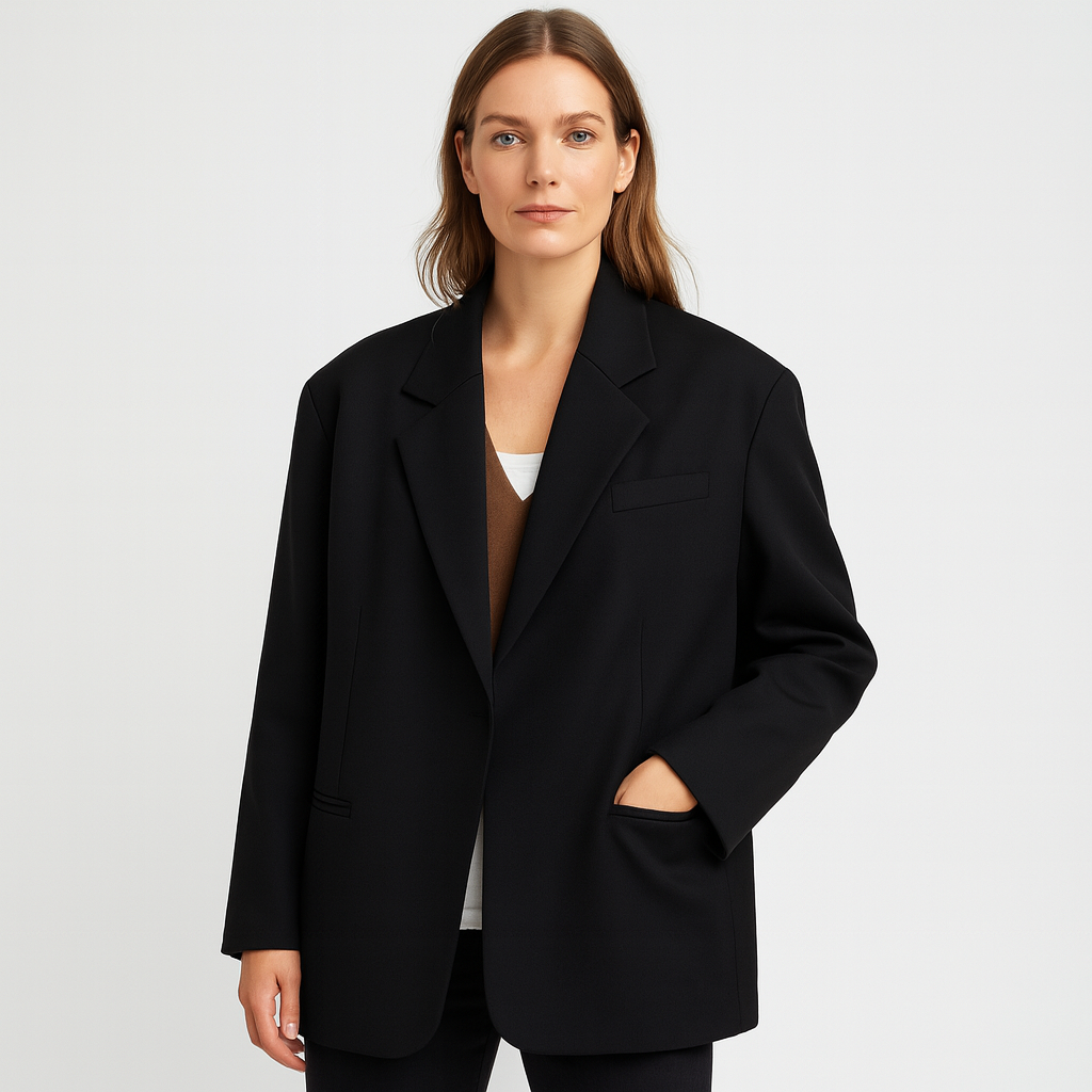 Norrskenberg | Dam Blazer med Axelvaddar – Enkelknäppt, Oversized