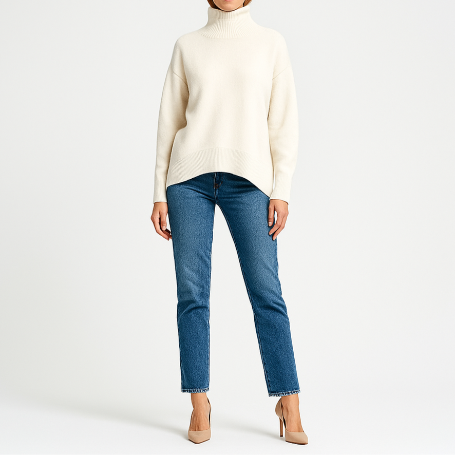 Norrskenberg | Dam Turtleneck Tröja i Kashmir - Elegant pullover