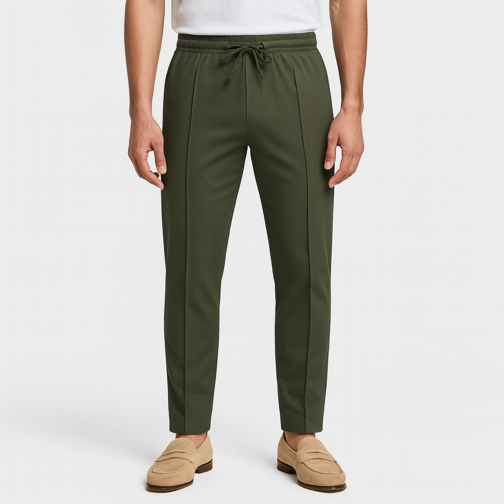 Norrskenberg | Slim Fit Joggingbyxor för män - Casual Plisserade Joggers