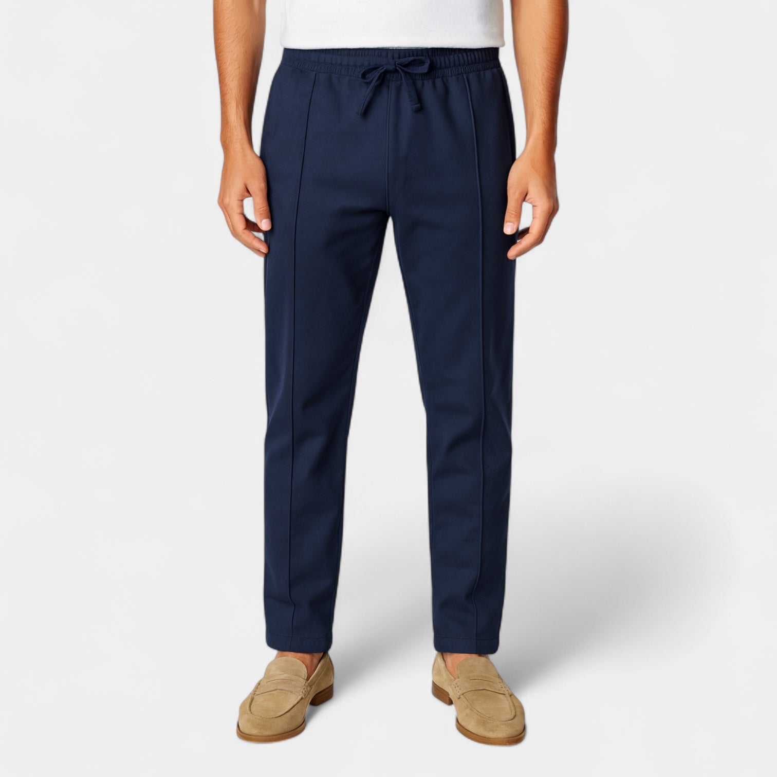 Norrskenberg | Slim Fit Joggingbyxor för män - Casual Plisserade Joggers