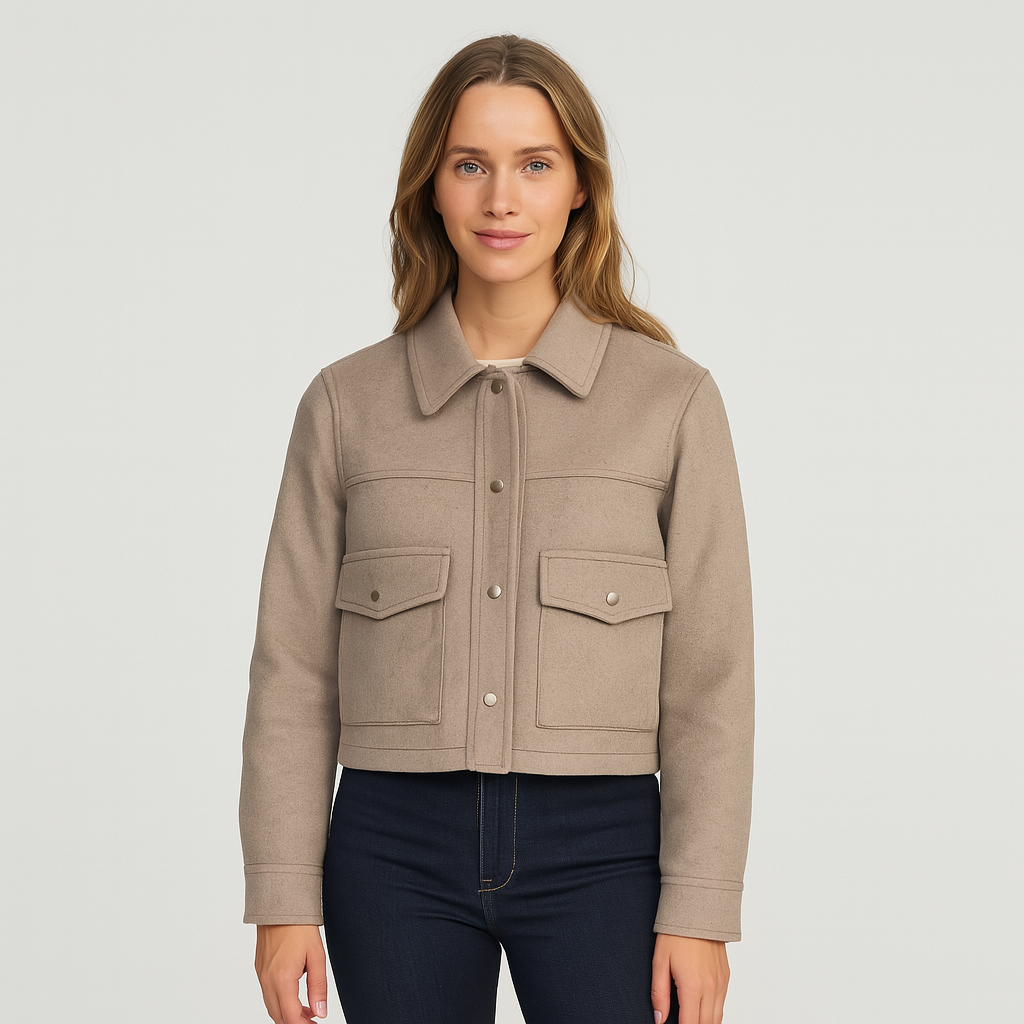 Norrskenberg | Dam Cropped Overshirt Jacka - Mellanlång
