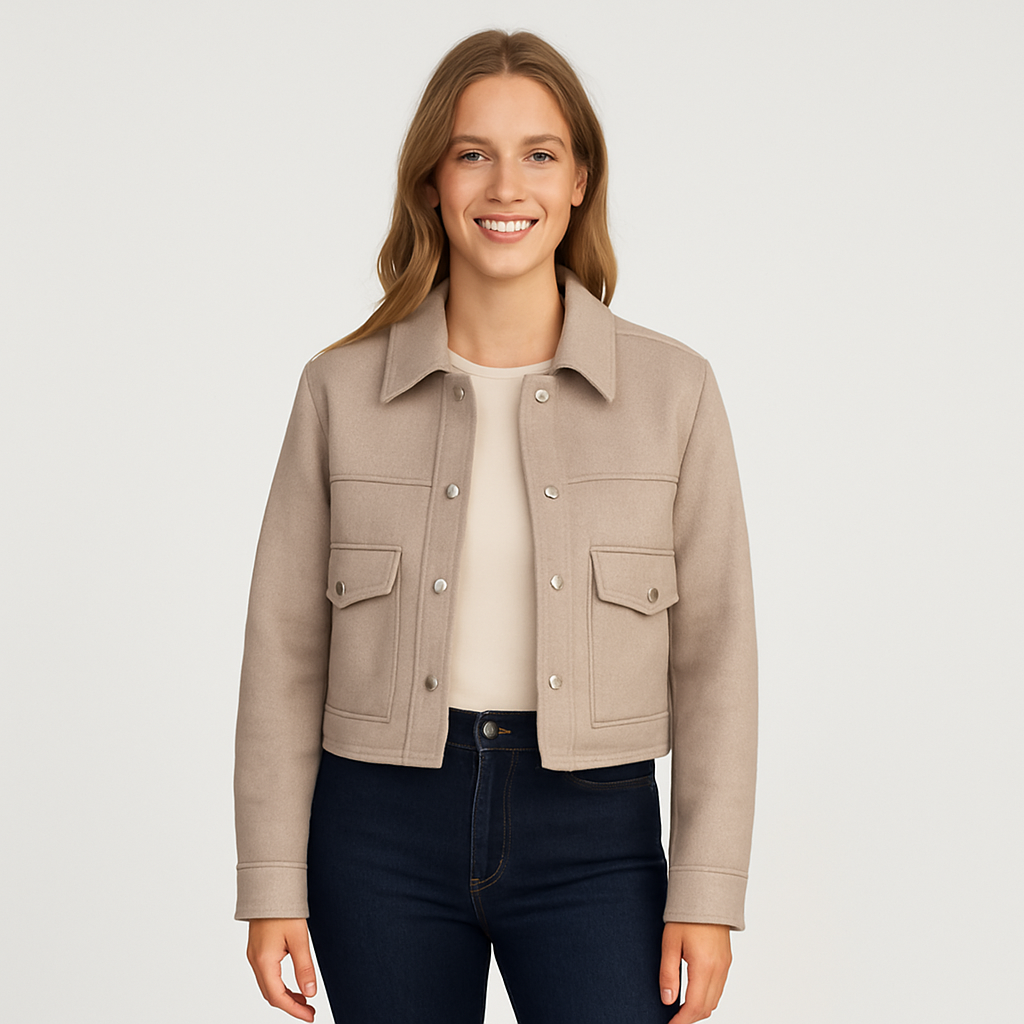 Norrskenberg | Dam Cropped Overshirt Jacka - Mellanlång