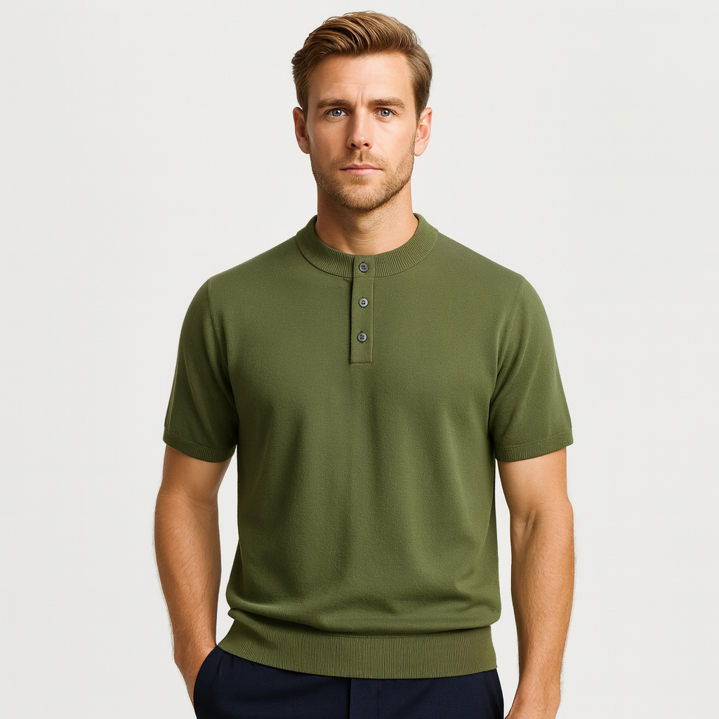 Norrskenberg | Herr Henley T-shirt - Slim Fit i Bomull