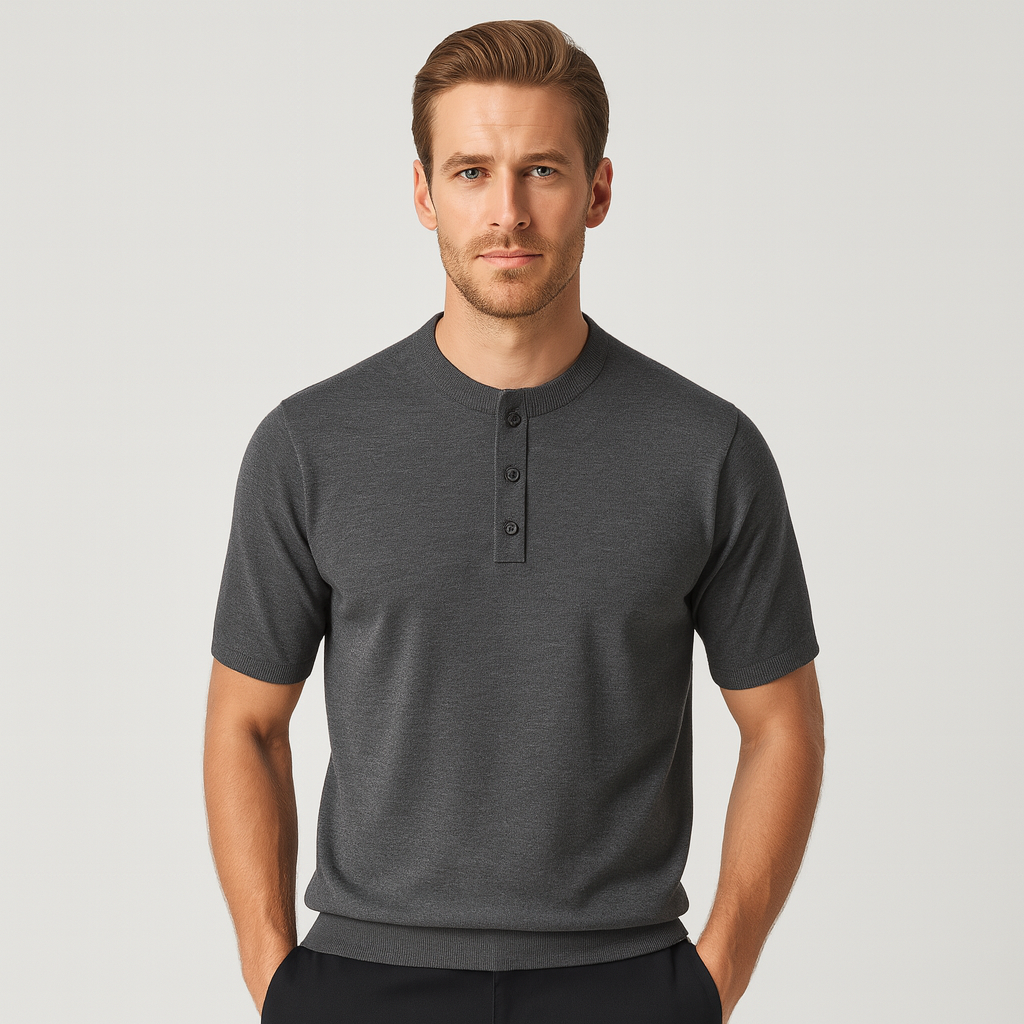 Norrskenberg | Herr Henley T-shirt - Slim Fit i Bomull