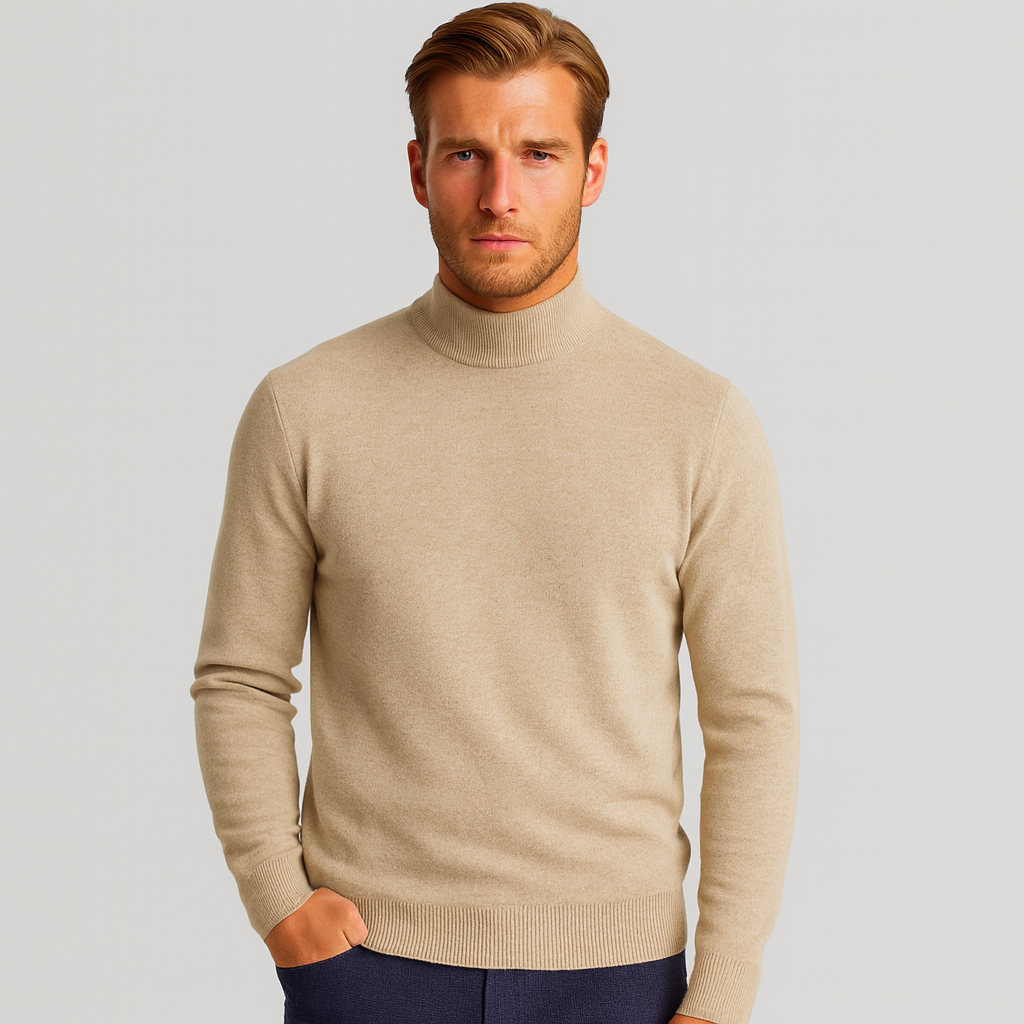 Norrskenberg | Herr Tröja med Halvhög Turtleneck - Merino