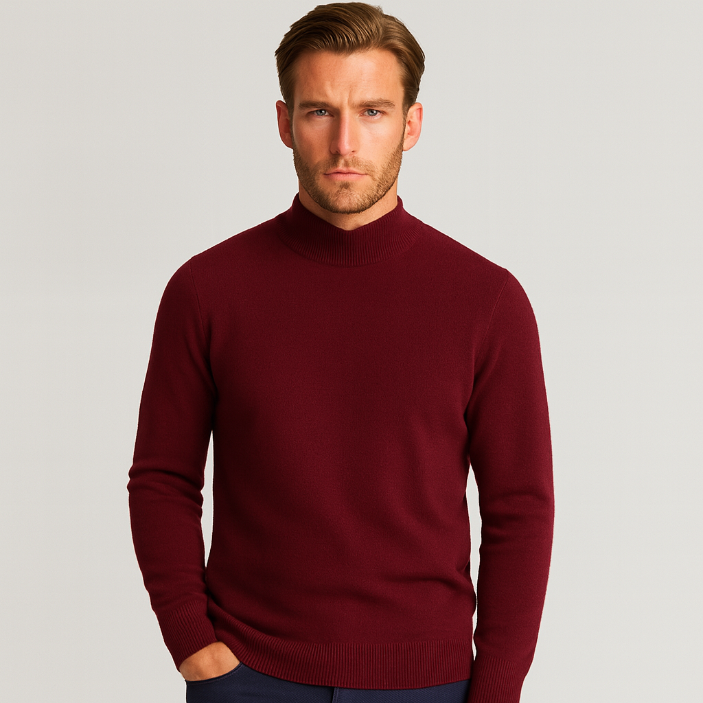 Norrskenberg | Herr Tröja med Halvhög Turtleneck - Merino