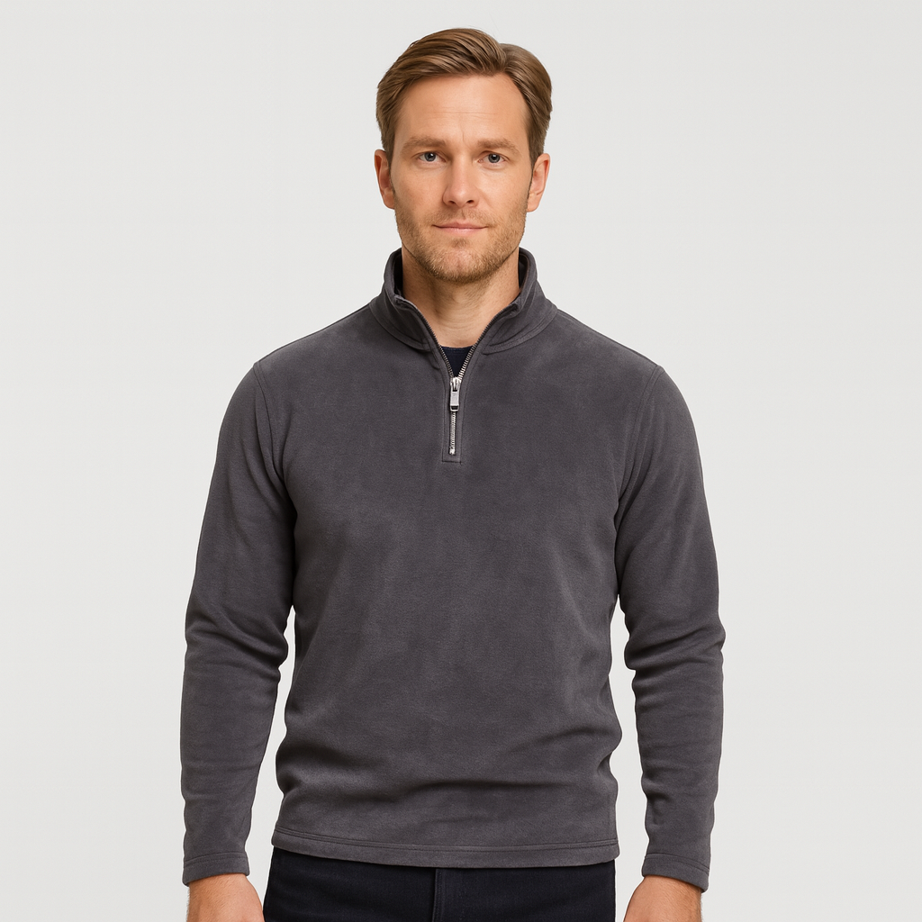 Norrskenberg | Herrtröja i Fleece - Halvzip Sweatshirt