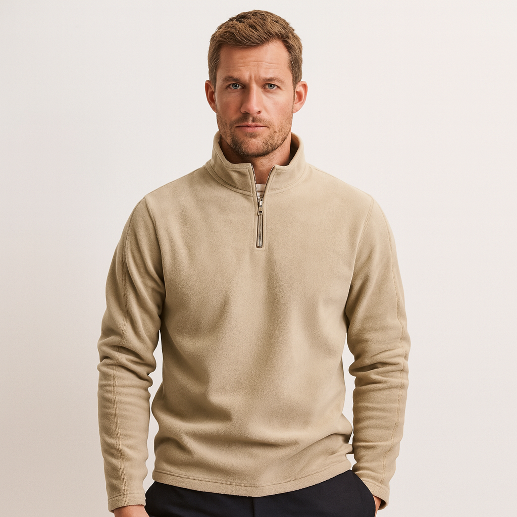Norrskenberg | Herrtröja i Fleece - Halvzip Sweatshirt