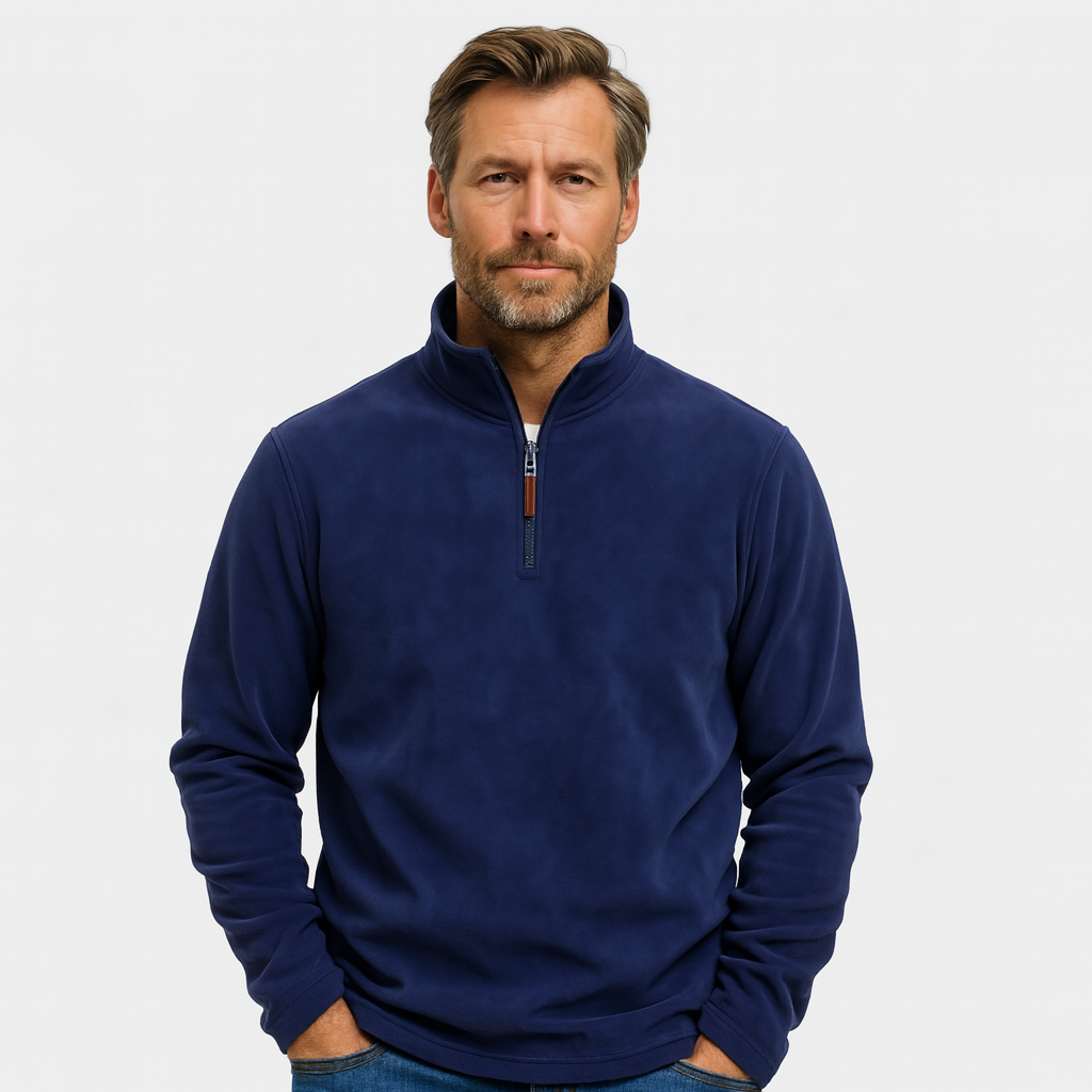 Norrskenberg | Herrtröja i Fleece - Halvzip Sweatshirt