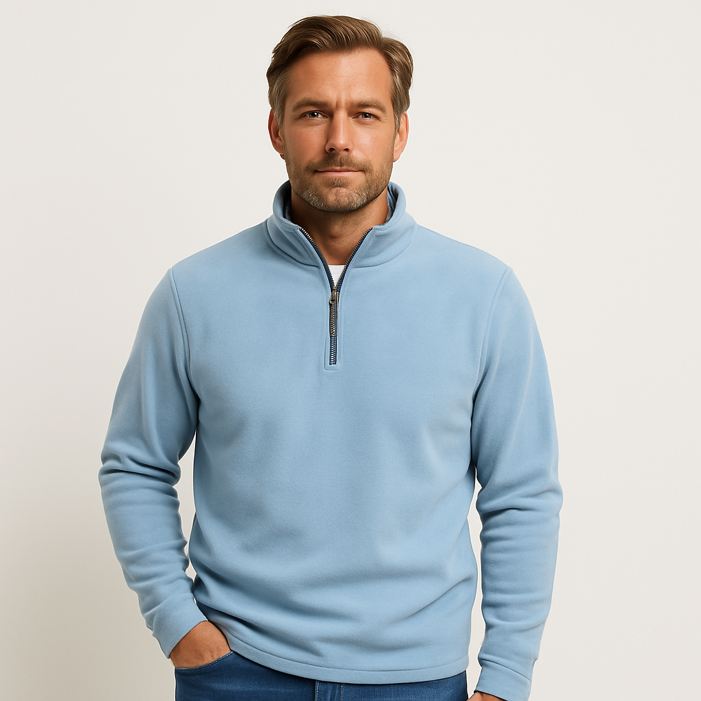 Norrskenberg | Herrtröja i Fleece - Halvzip Sweatshirt