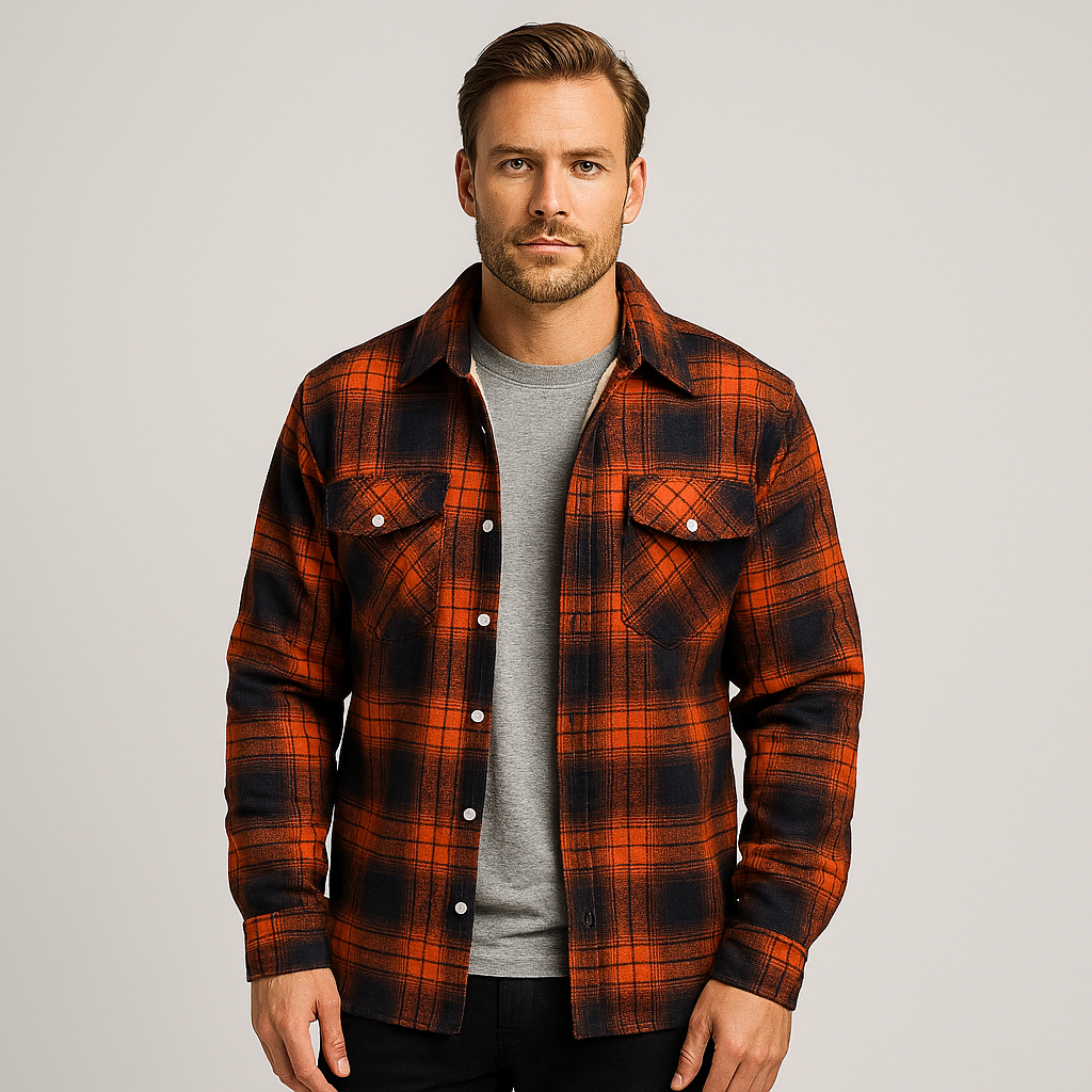 Norrskenberg | Herr Flanellskjorta med Fleecefoder - Overshirt