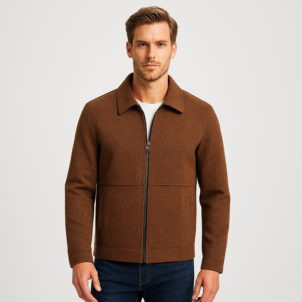 Norrskenberg | Herr Texturerad Harrington-Överskjorta