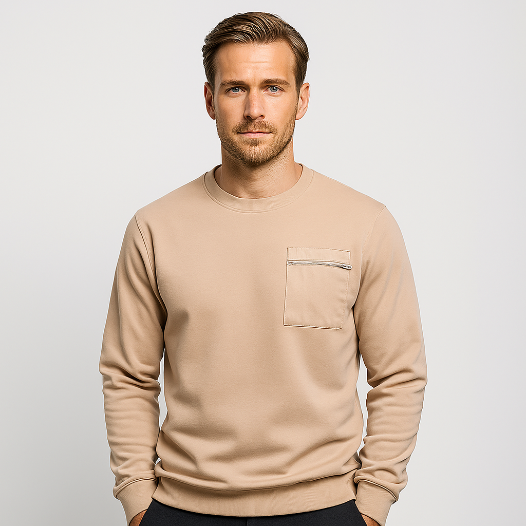 Norrskenberg | Herrsweatshirt med Bröstficka & Dragkedja