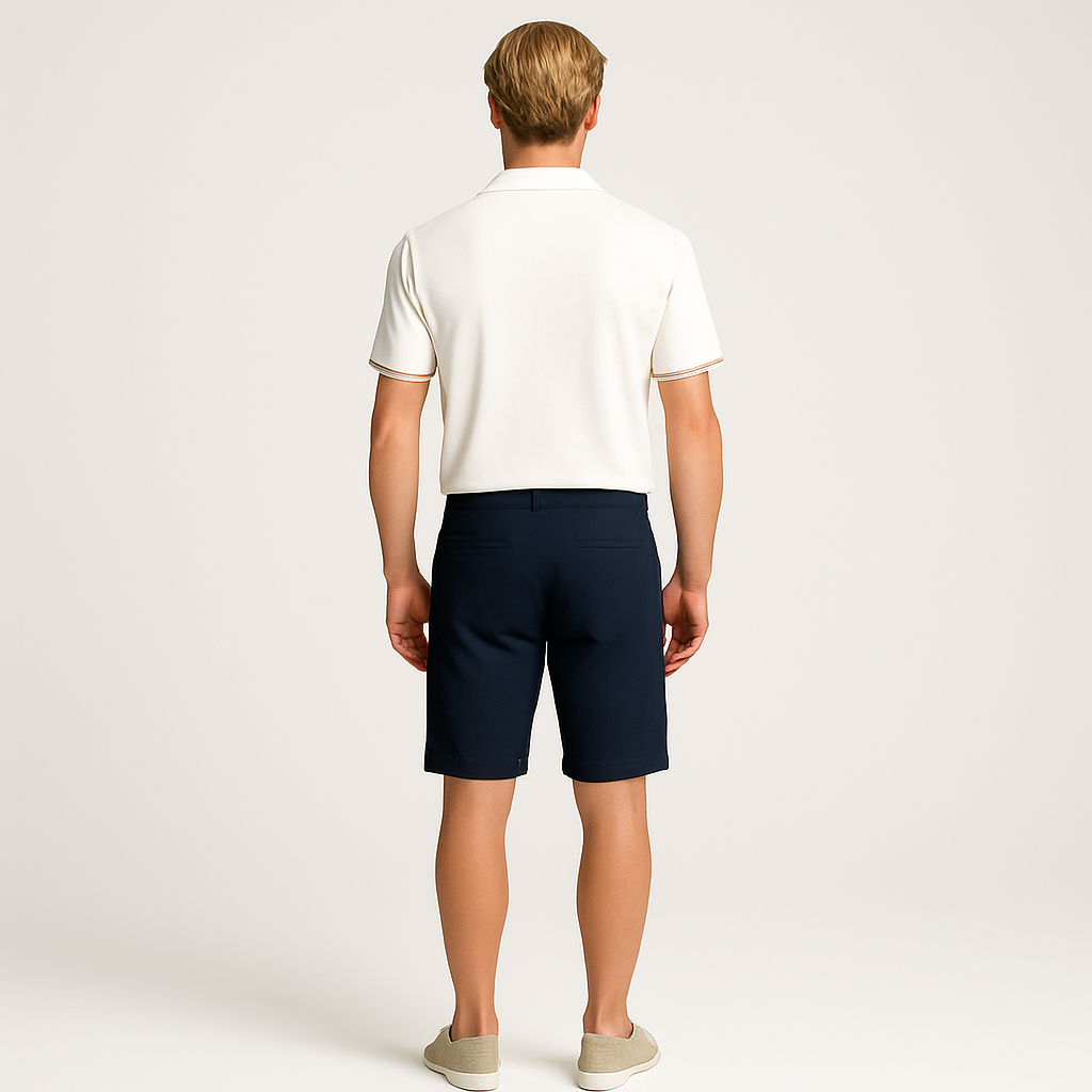Norrskenberg | Herrpolo i Bomull - Piqué T-shirt med Kvarts Dragkedja