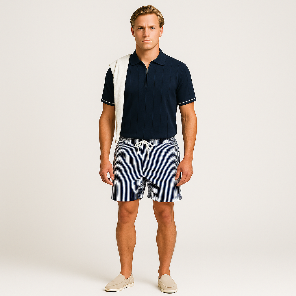 Norrskenberg | Herrbadshorts - Klassiska Snabbtorkande Boardshorts med Innerfoder