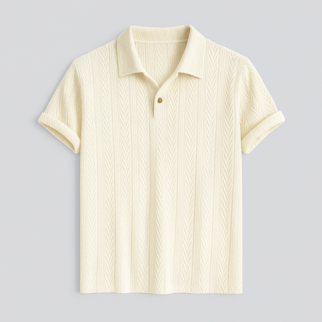 Norrskenberg | Herrpolo i Jacquard - Stilren T-shirt med Old Money-look