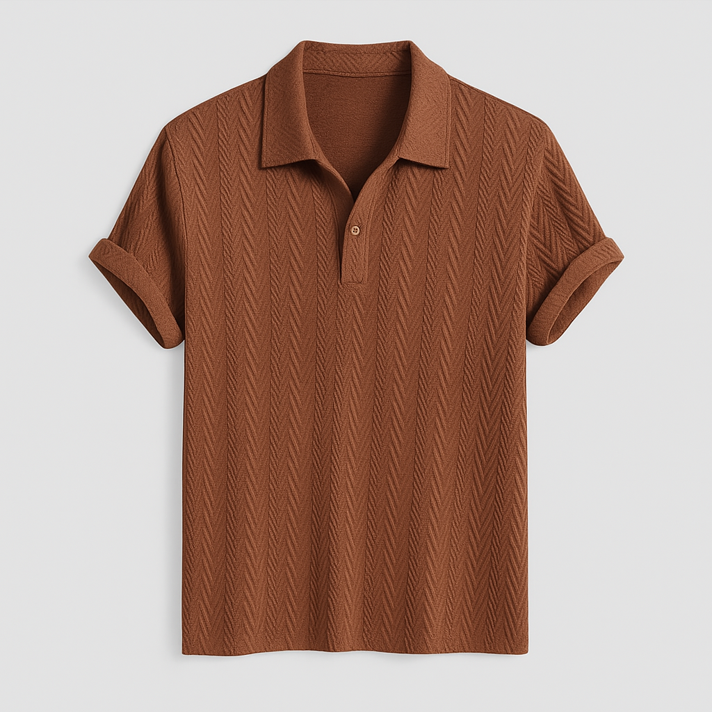 Norrskenberg | Herrpolo i Jacquard - Stilren T-shirt med Old Money-look