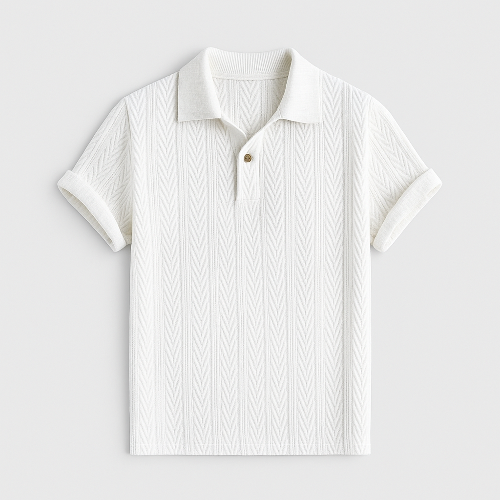 Norrskenberg | Herrpolo i Jacquard - Stilren T-shirt med Old Money-look