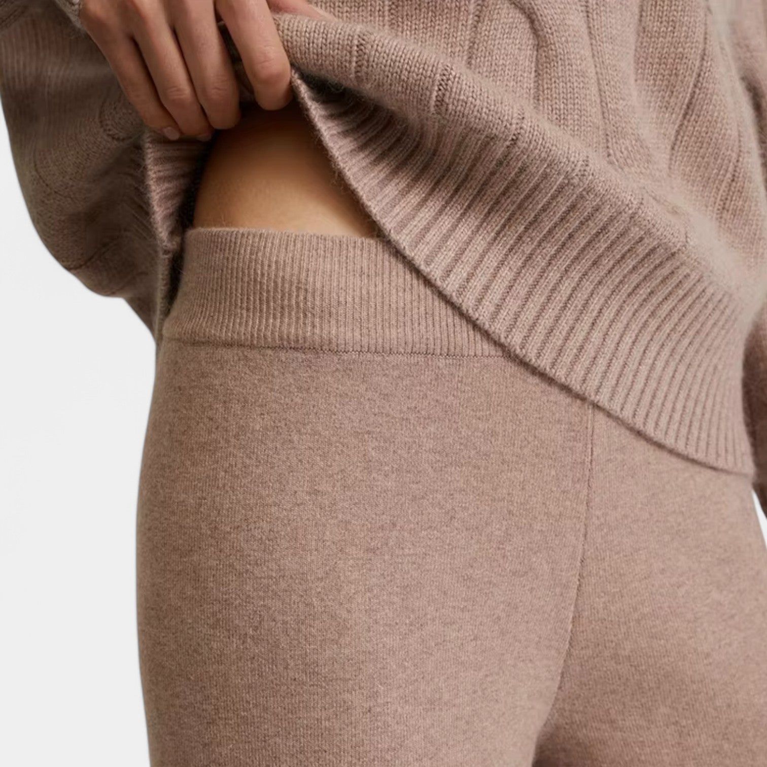 Valenti | Casual Merino Knit Lounge Set - Roll Neck Sweater with Joggers-VALENTI