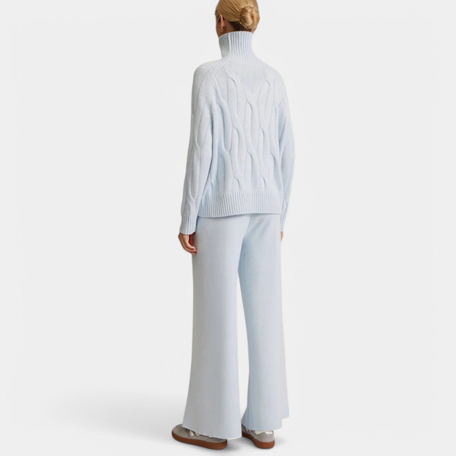 Valenti | Casual Merino Knit Lounge Set - Roll Neck Sweater with Joggers-VALENTI