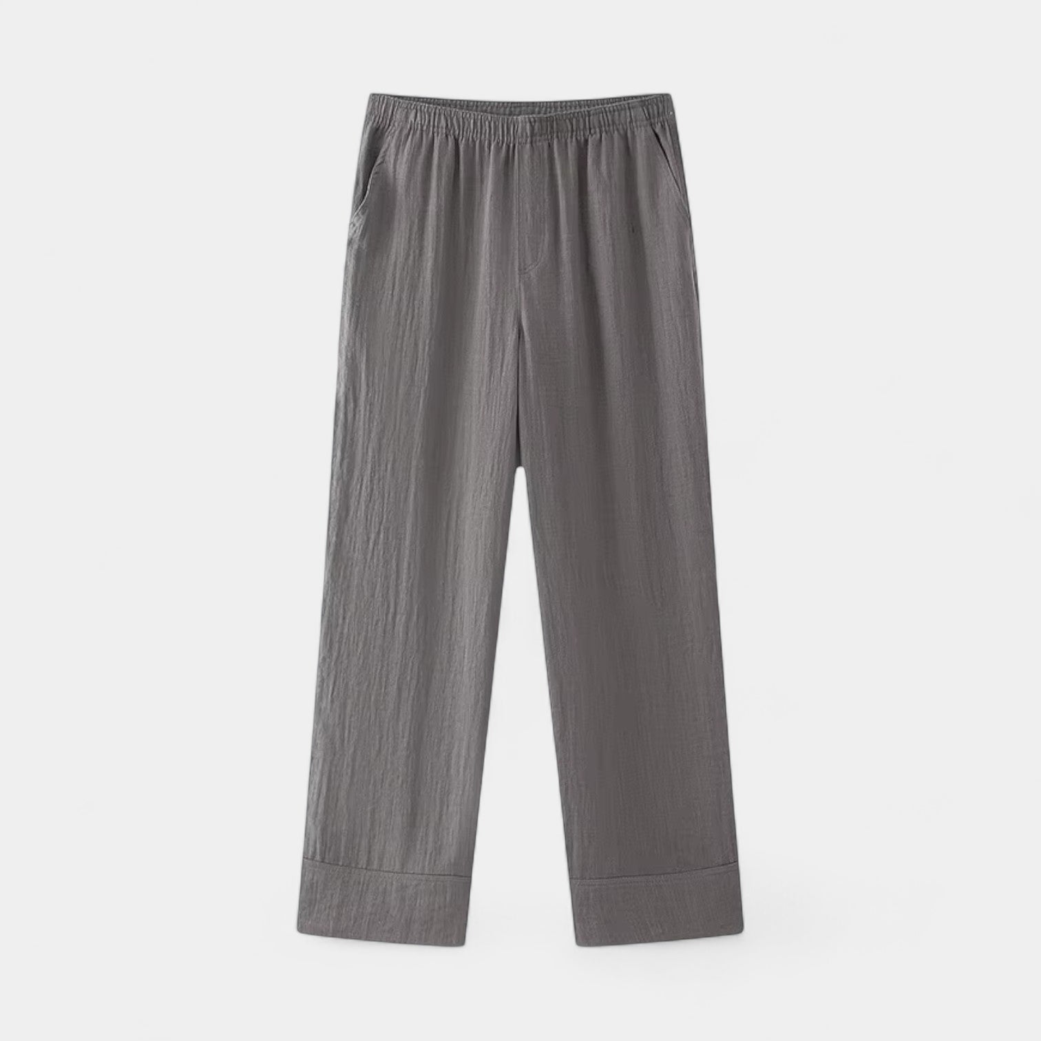Norrskenberg | Dam Two-Piece Set i Linne - Kimono med Skärp & Vida byxor