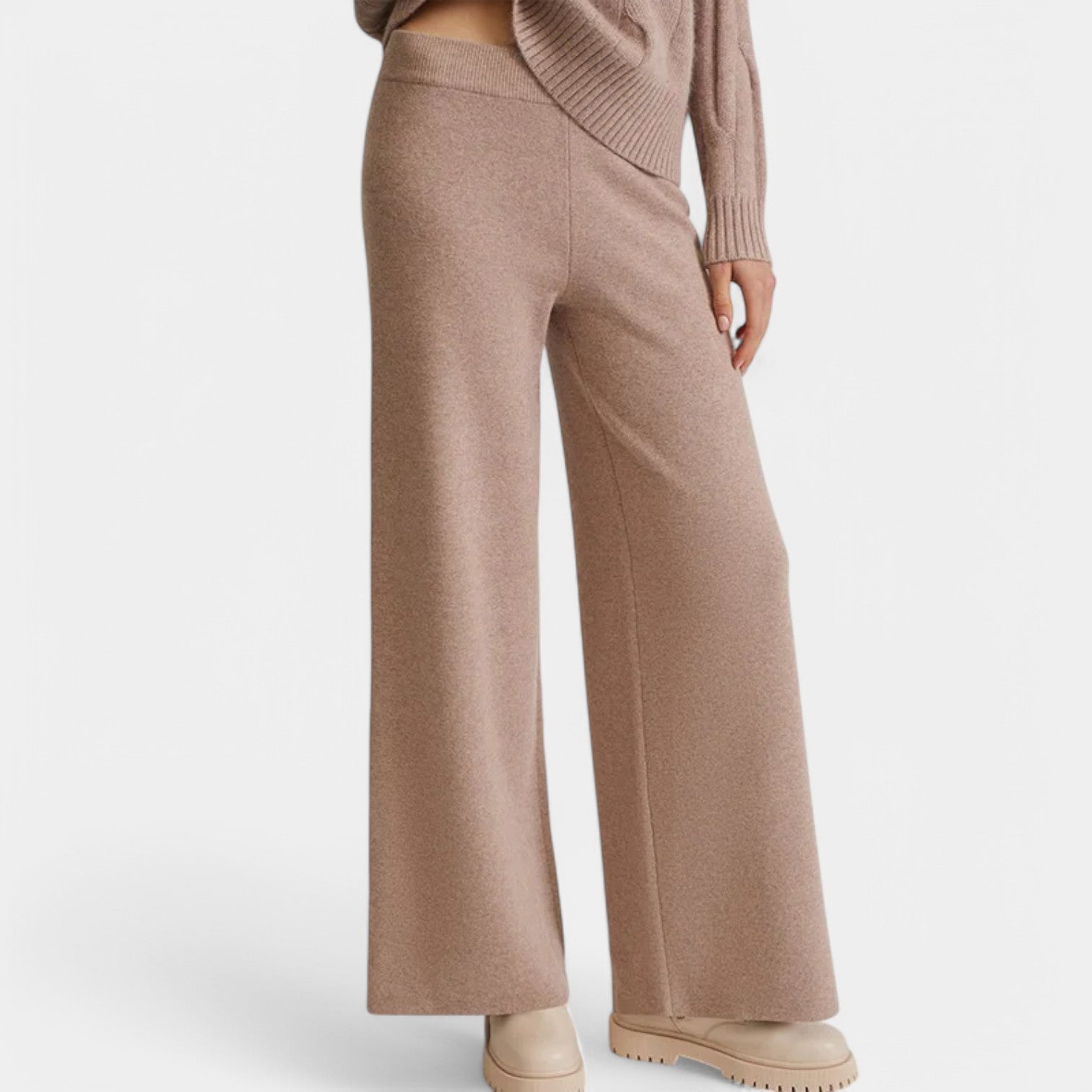 Valenti | Casual Merino Knit Lounge Set - Roll Neck Sweater with Joggers-VALENTI