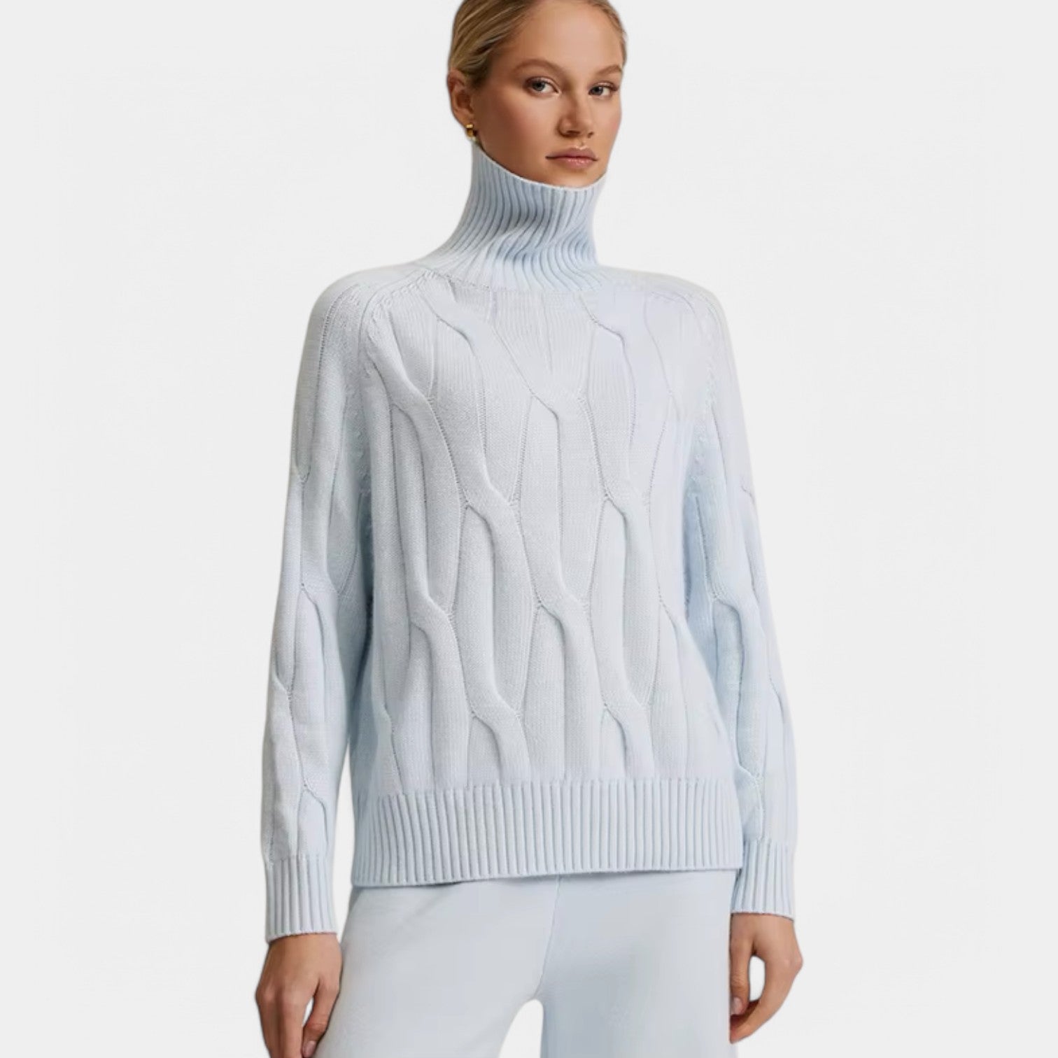 Valenti | Casual Merino Knit Lounge Set - Roll Neck Sweater with Joggers-VALENTI