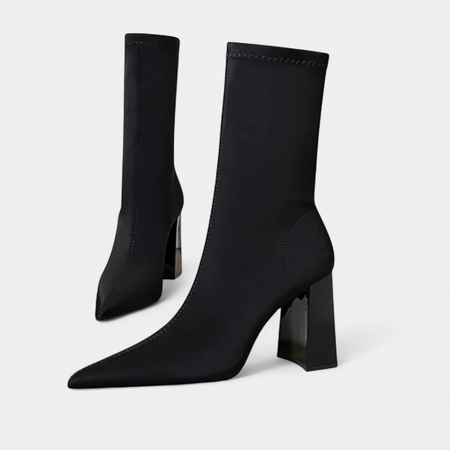 Norrskenberg | Stretchiga Ankelboots med Blockklack