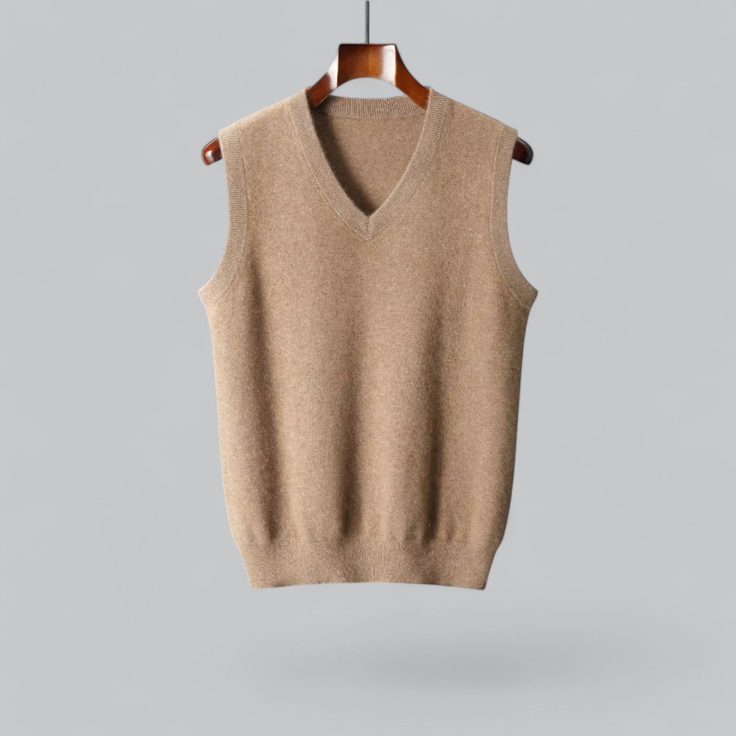 Valenti | Classic Cashmere V-Neck Sweater Vest Knitted Pullover-VALENTI