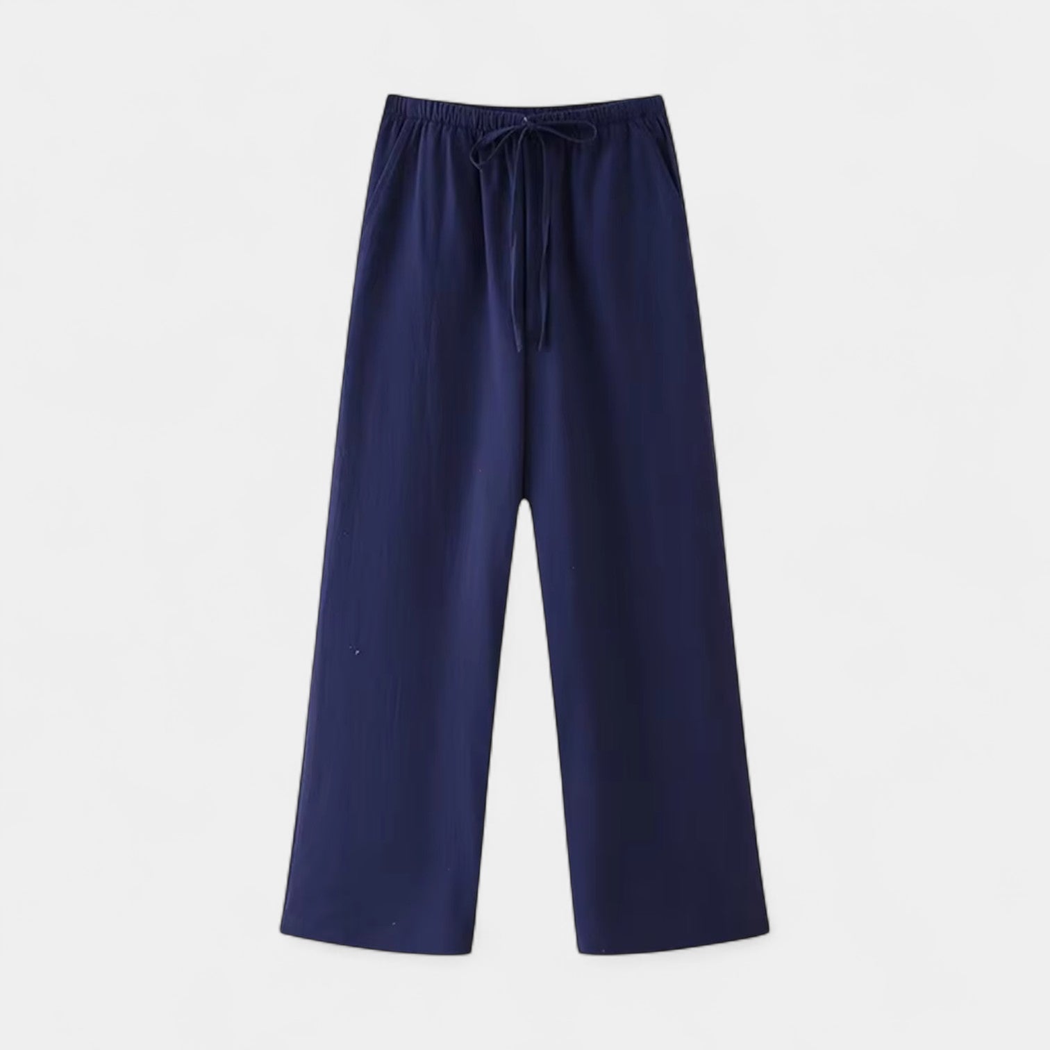 Norrskenberg | Dam Two-Piece Set i Linne - Kimono med Skärp & Vida byxor