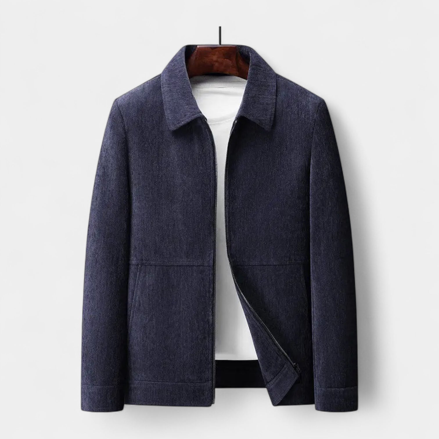 Norrskenberg | Herr Texturerad Harrington-Överskjorta