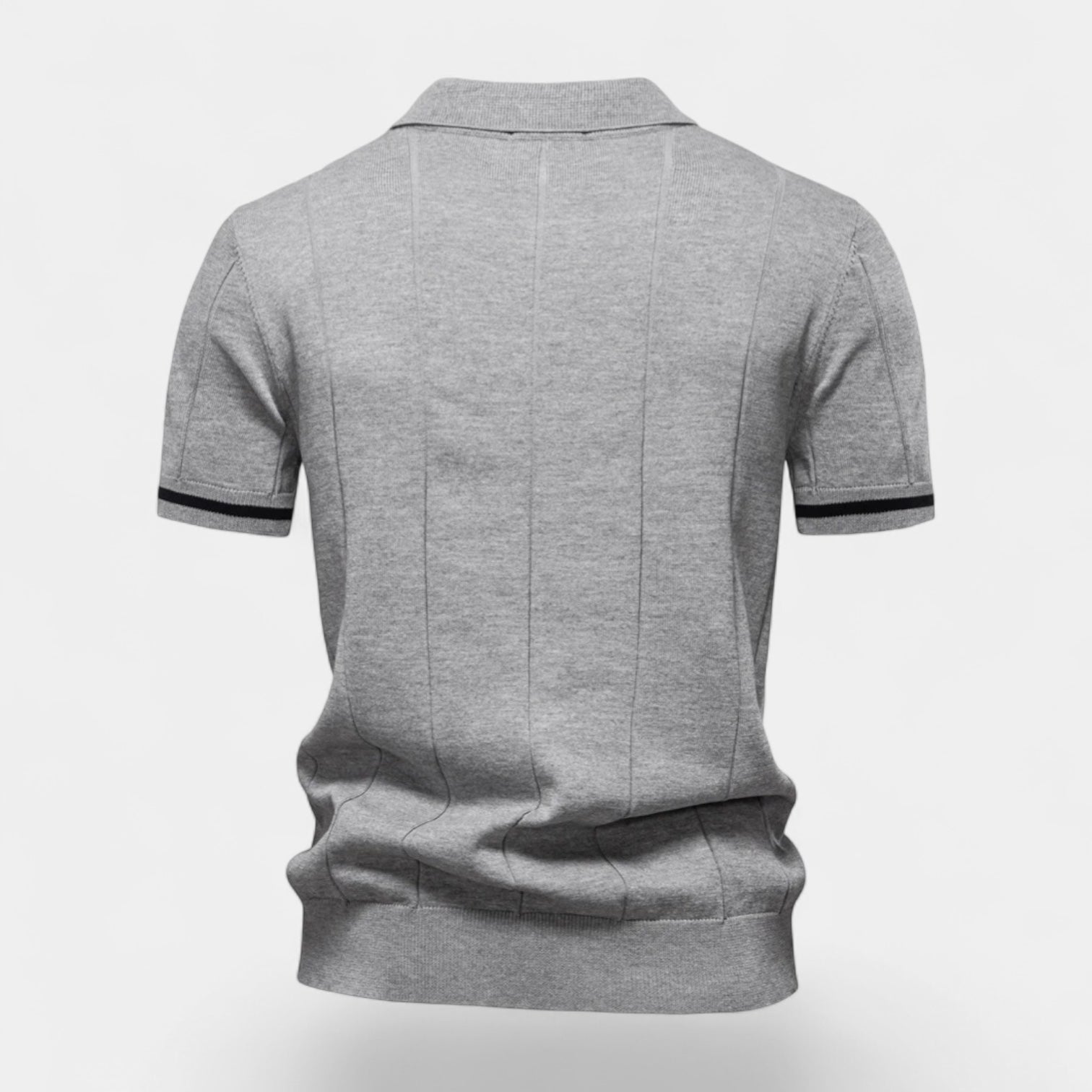 Norrskenberg | Kortärmad Piké Skjorta med Halv‑dragkedja för Herr - Casual T-Shirt
