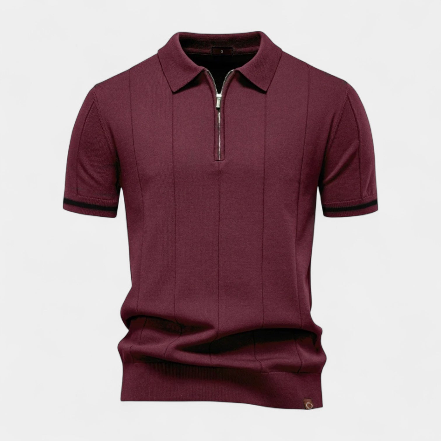 Norrskenberg | Kortärmad Piké Skjorta med Halv‑dragkedja för Herr - Casual T-Shirt