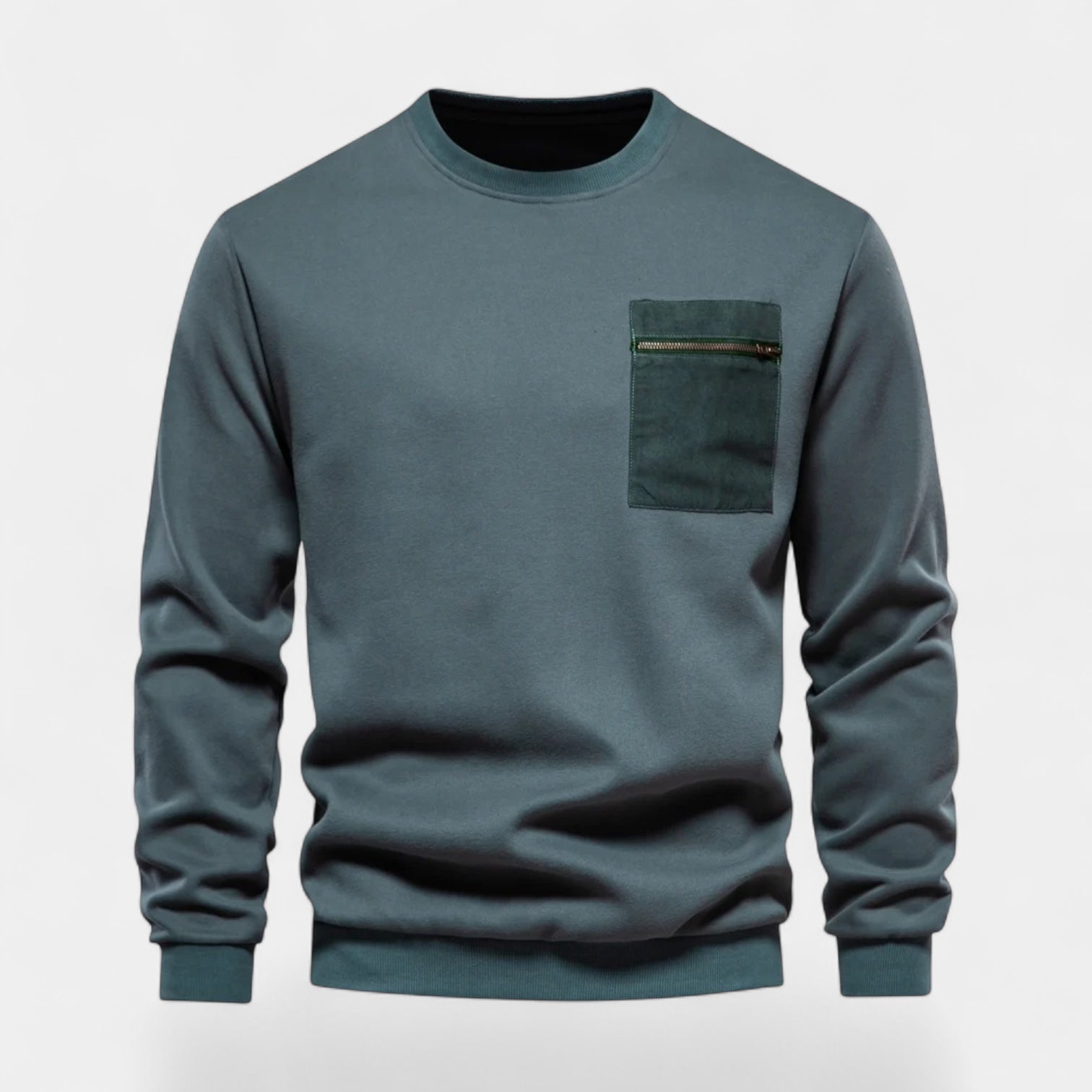 Norrskenberg | Herrsweatshirt med Bröstficka & Dragkedja