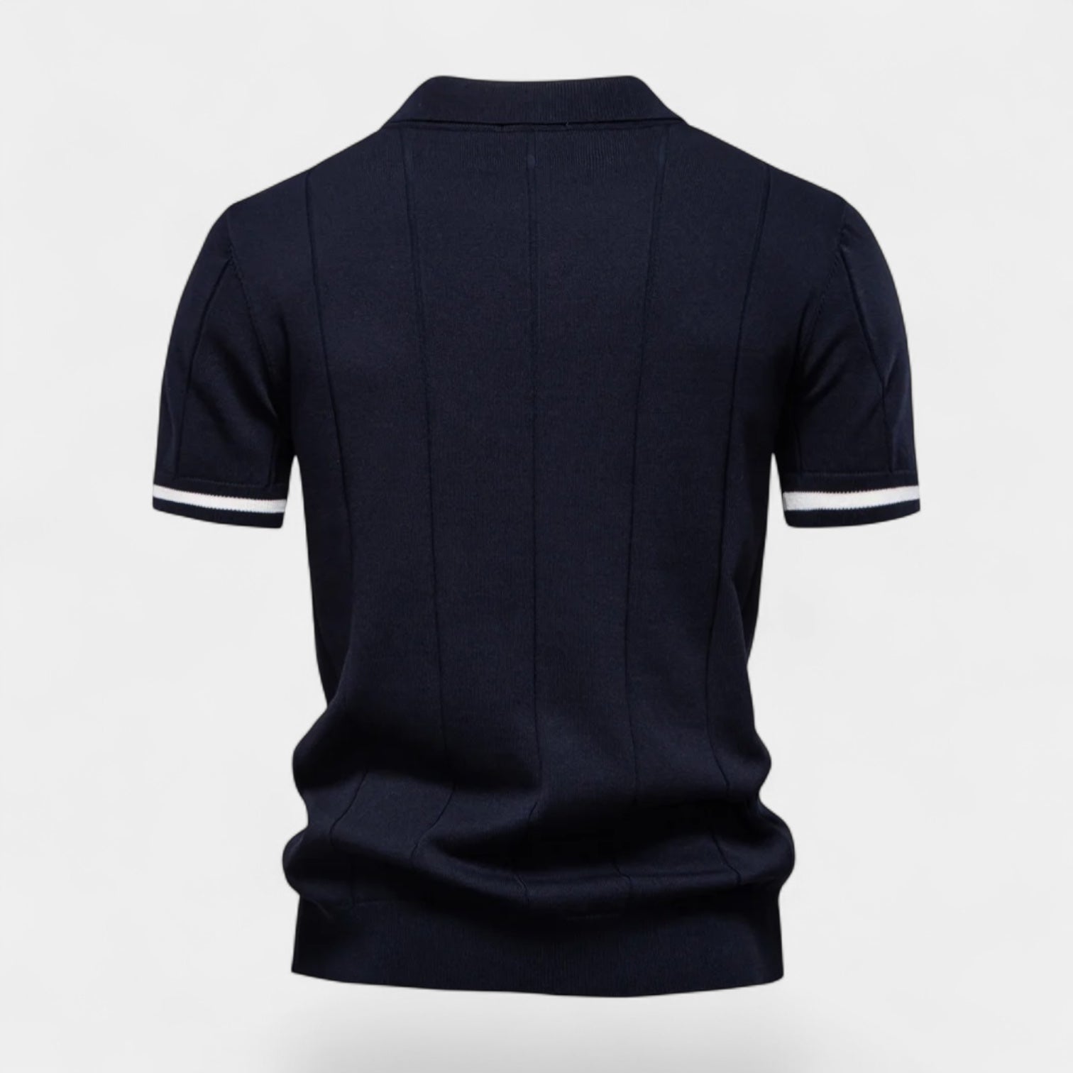 Norrskenberg | Kortärmad Piké Skjorta med Halv‑dragkedja för Herr - Casual T-Shirt