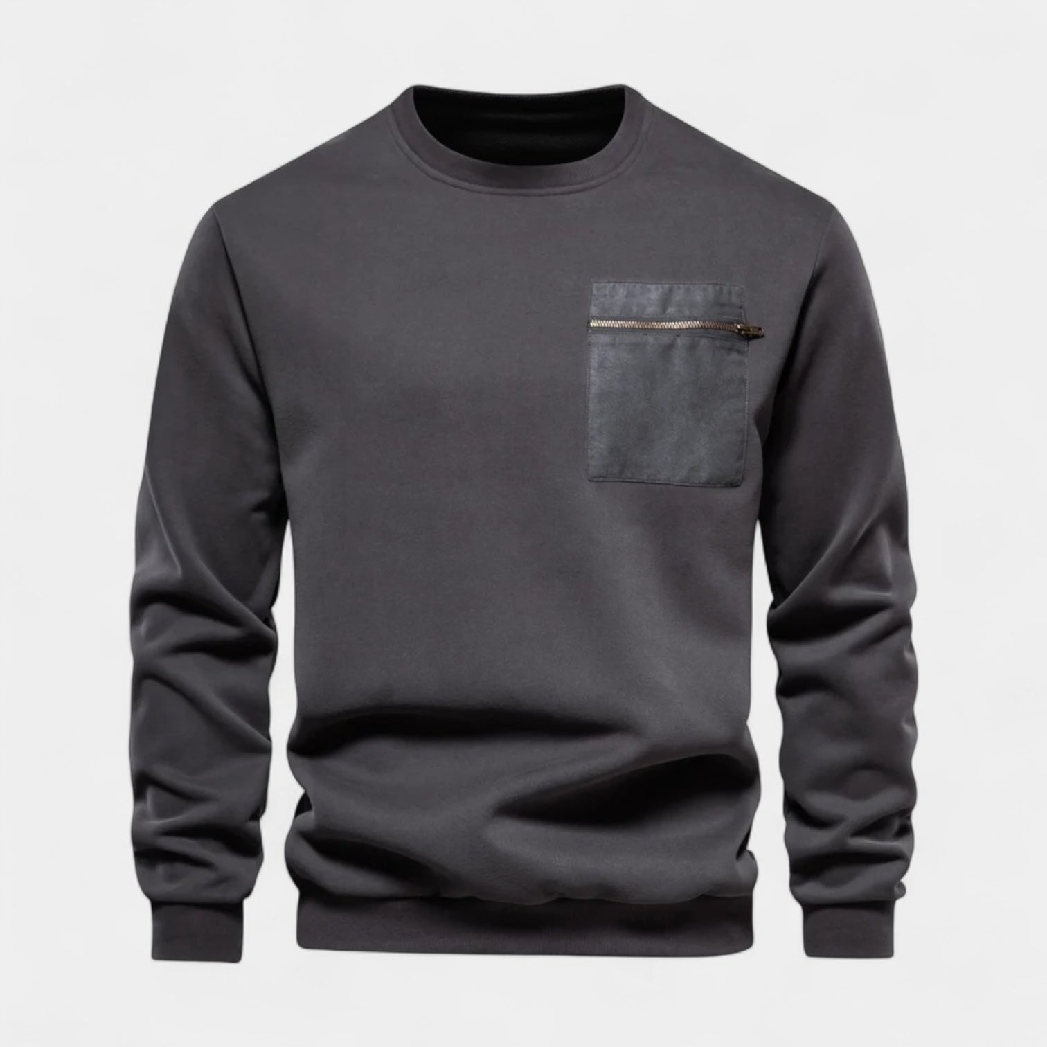 Norrskenberg | Herrsweatshirt med Bröstficka & Dragkedja