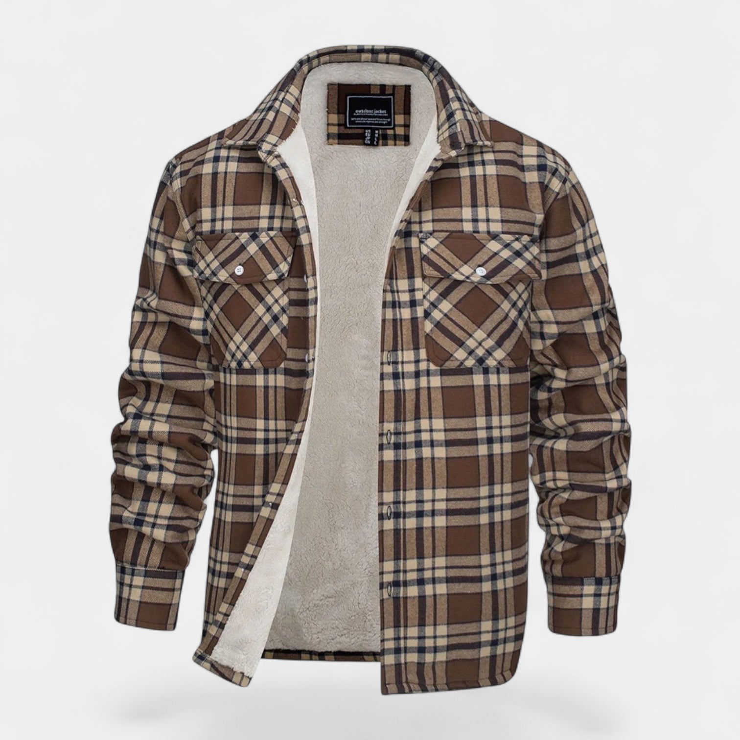 Norrskenberg | Herr Flanellskjorta med Fleecefoder - Overshirt