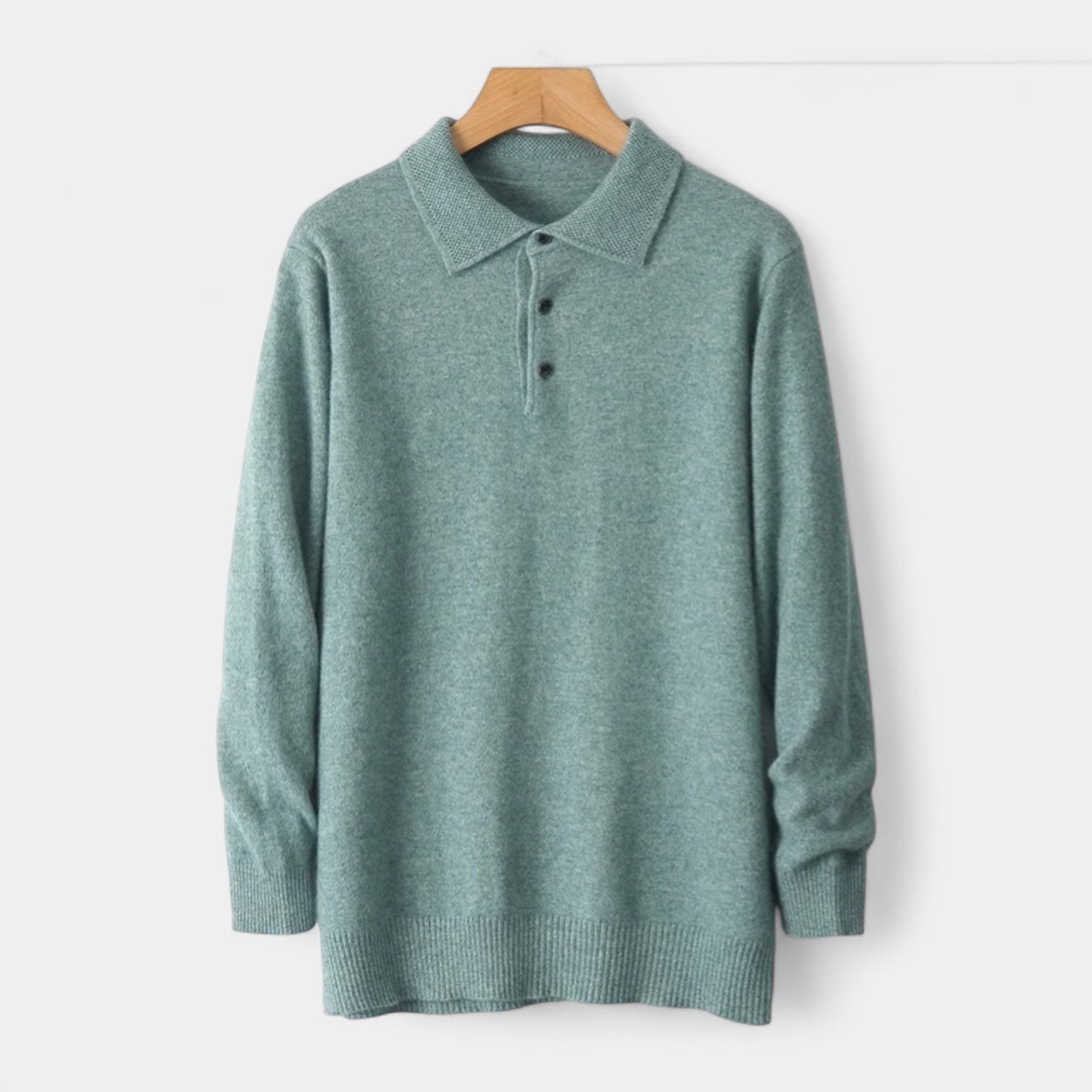 Norrskenberg | Cashmere Pikétröja för Män - Långärmad Polo