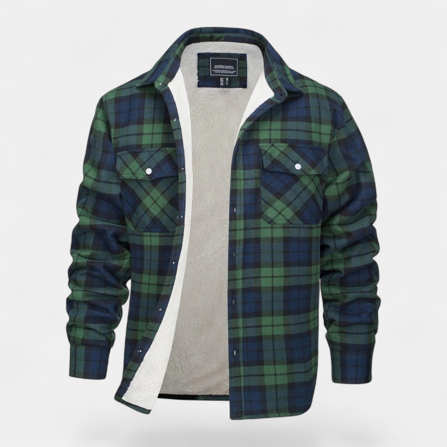 Norrskenberg | Herr Flanellskjorta med Fleecefoder - Overshirt