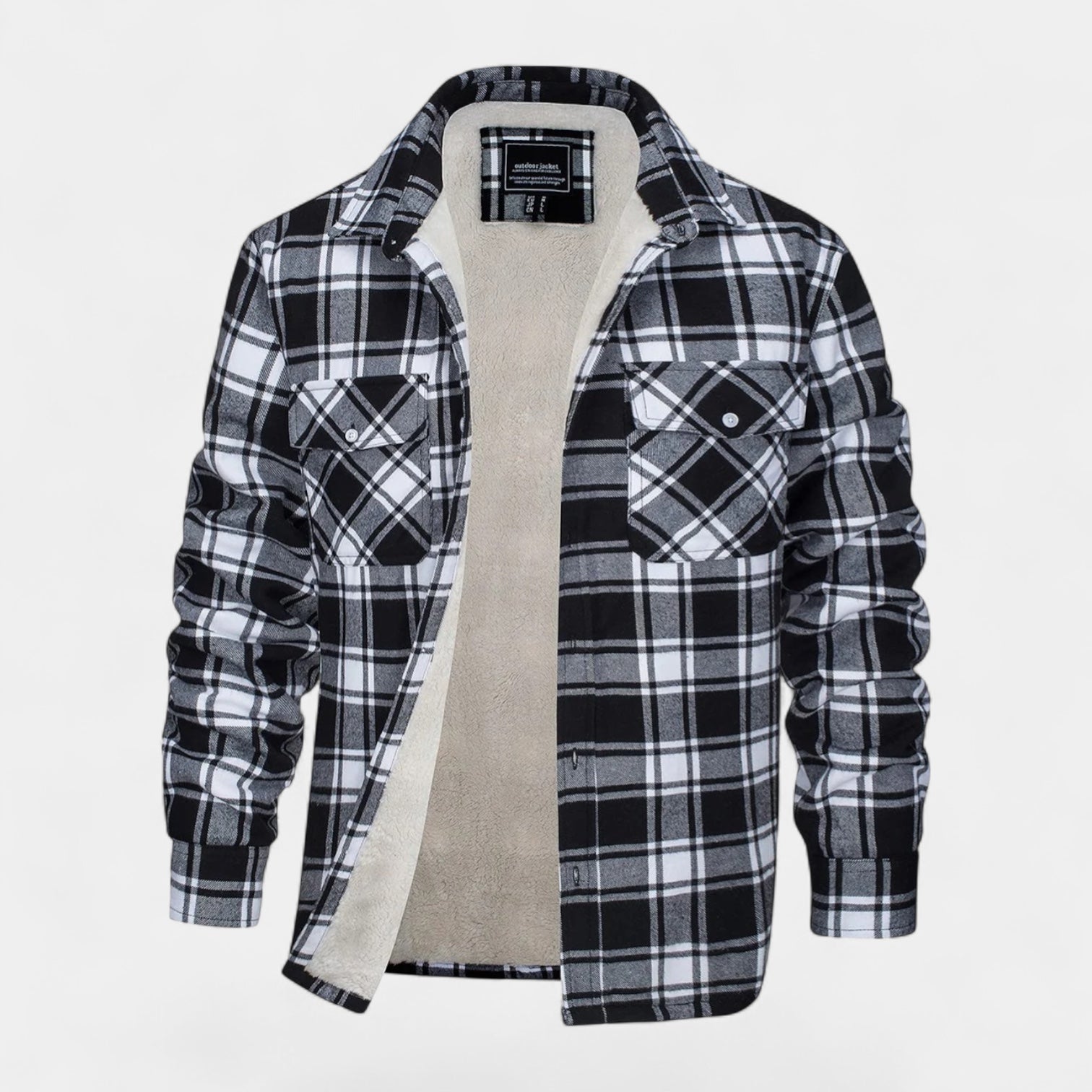 Norrskenberg | Herr Flanellskjorta med Fleecefoder - Overshirt